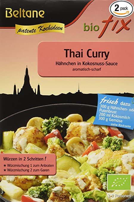 Beltane biofix Thai Curry - 2 Portionen, 2er Pack (2 x 20,9 g Packung) - Bio Beltane biofix Thai Curry - 2 Portionen, 2er Pack (2 x 20,9 g Packung) - Bio