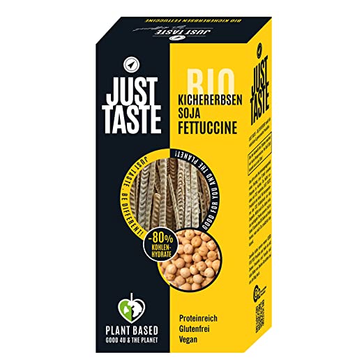 JUST TASTE – Kichererbsen-Soja Fettucchine – Die neue BIO Gemüse Pasta – 250g JUST TASTE – Kichererbsen-Soja Fettucchine – Die neue BIO Gemüse Pasta – 250g