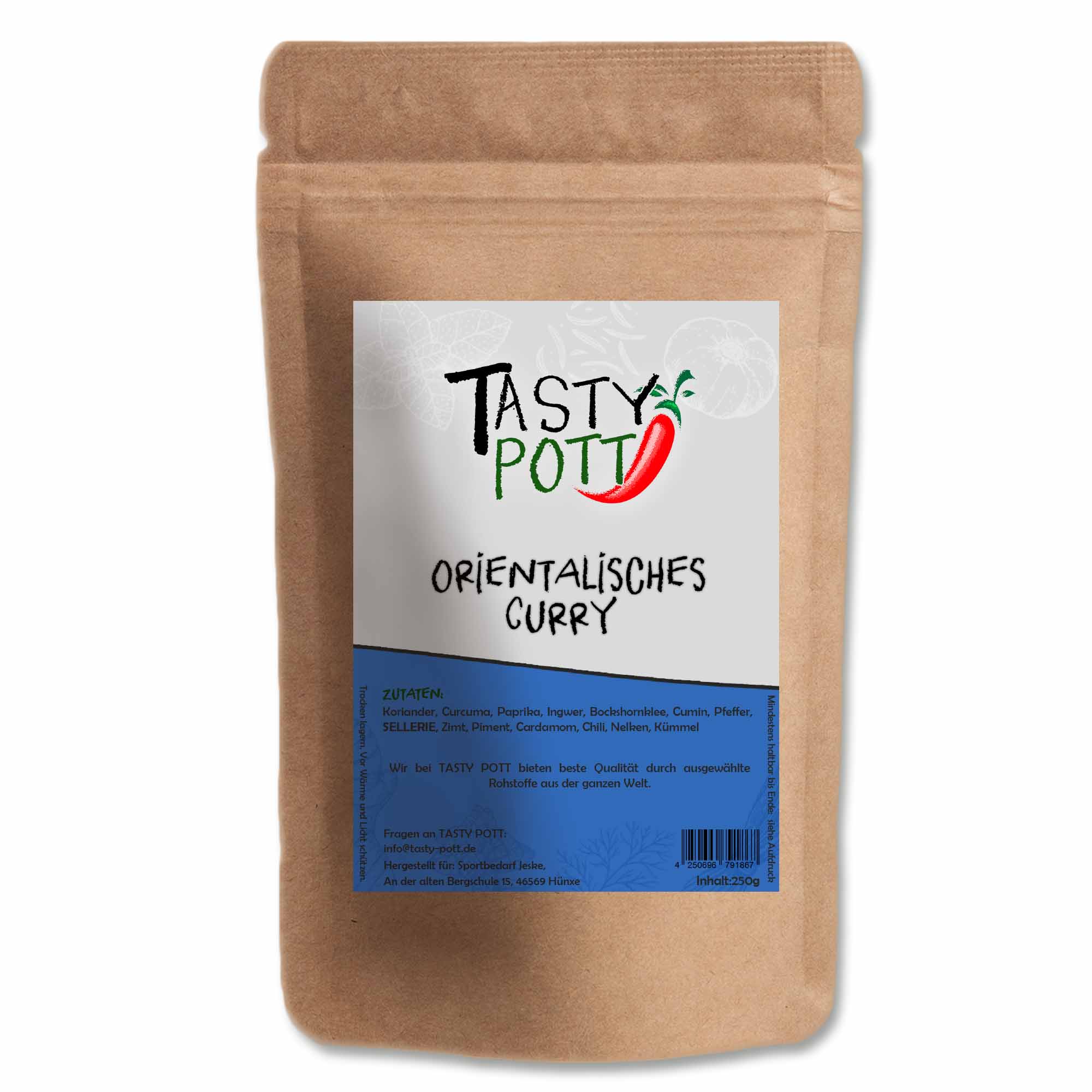 Orientalisches Curry Gewürz - Curry Pulver - 250g Beutel Tasty Pott  