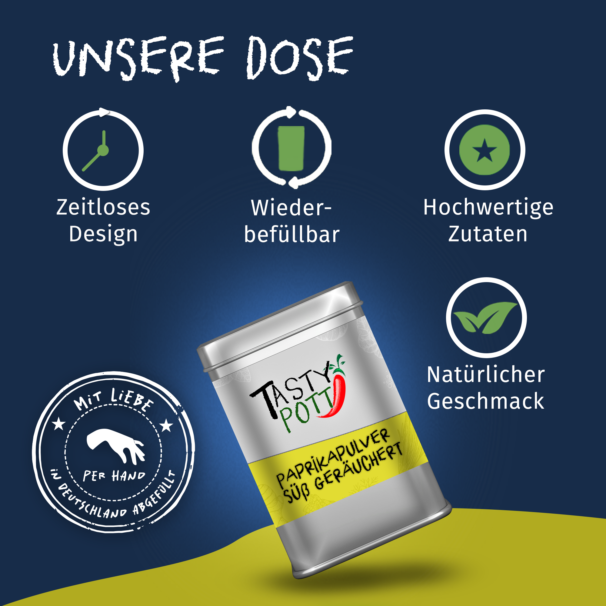 Paprika Pulver geräuchert - 100g Dose von Tasty Pott 