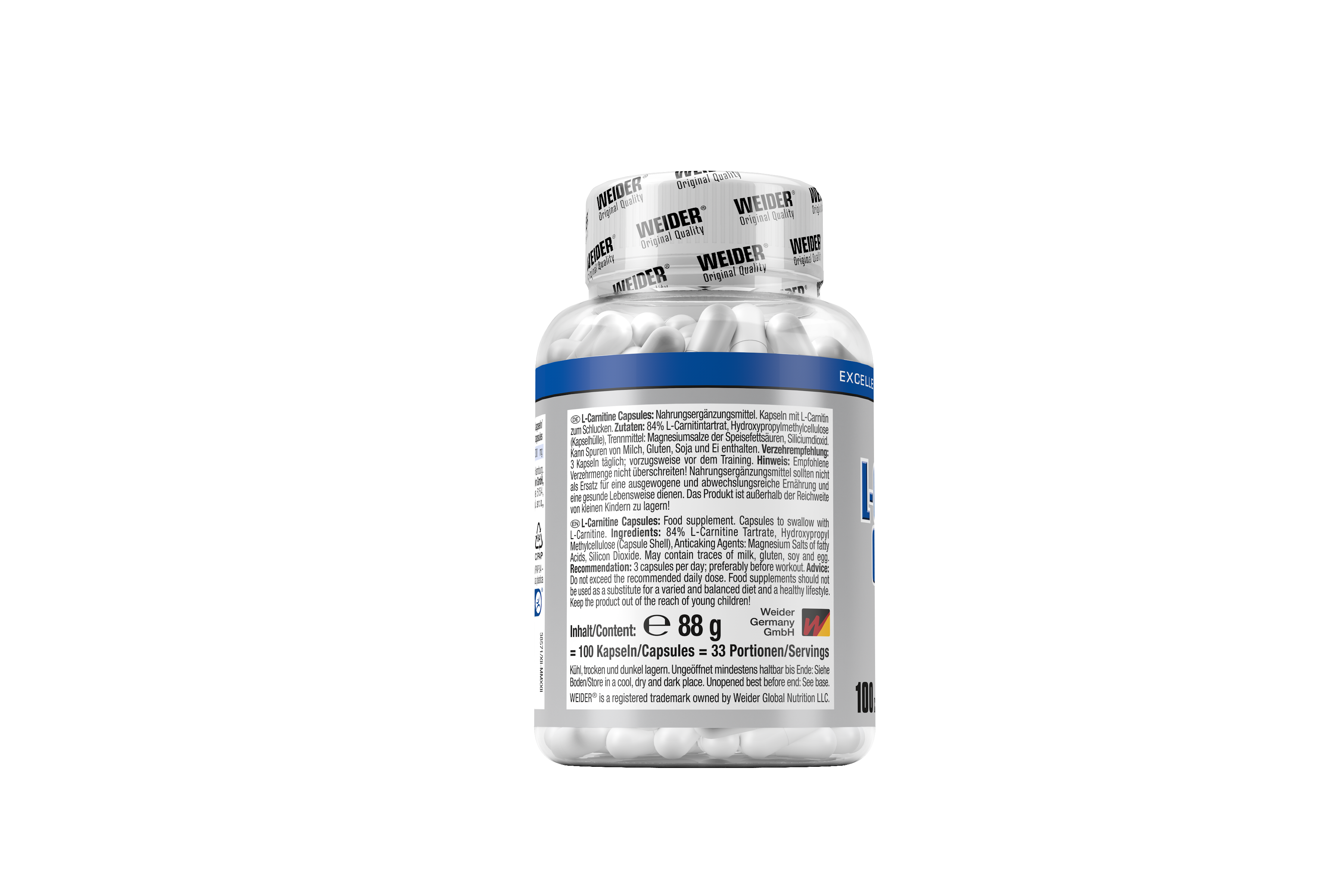 WEIDER L-Carnitin Kapseln hochdosiert (100Kapseln) WEIDER L-Carnitin Kapseln hochdosiert (100Kapseln)