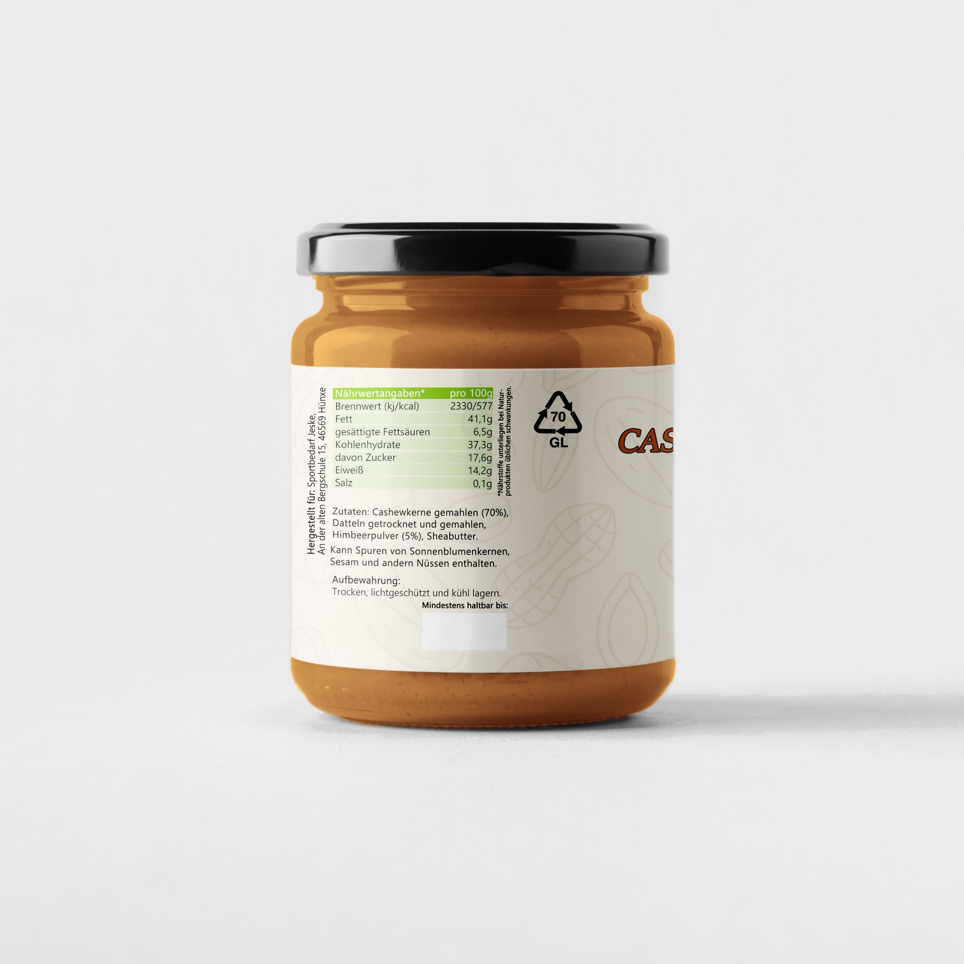 Mynatura Cashew Himbeer Aufstrich 280g Glas