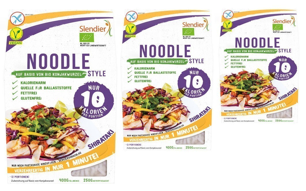 Slendier Basische Konjak Nudeln Shirataki (6er Pack Bio) Slendier Basische Konjak Nudeln Shirataki (6er Pack Bio)