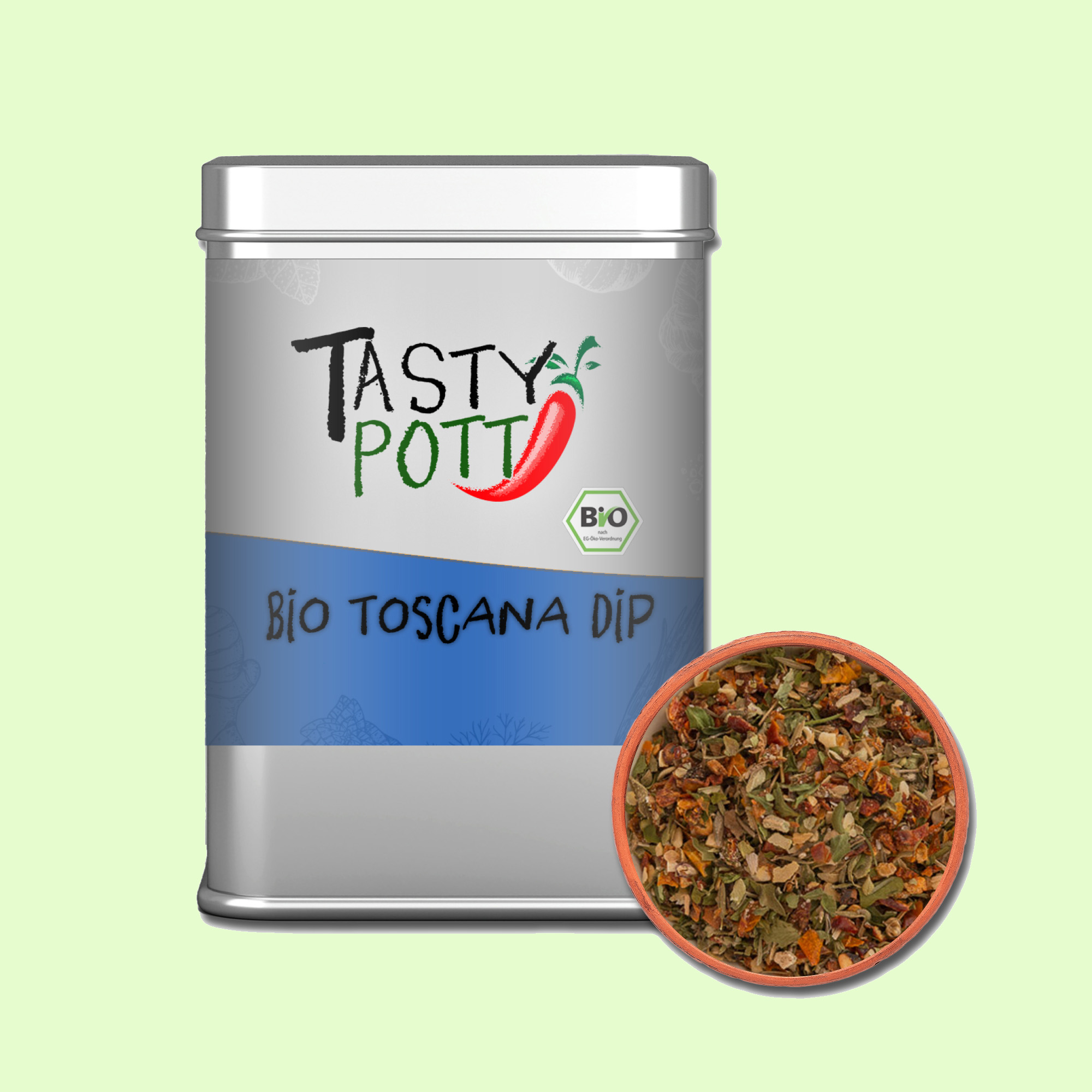 Bio Toscana Dip - Gewürzmischung für Dips - 75g Dose Tasty Pott Bio Toscana Dip - Gewürzmischung für Dips - 75g Dose Tasty Pott