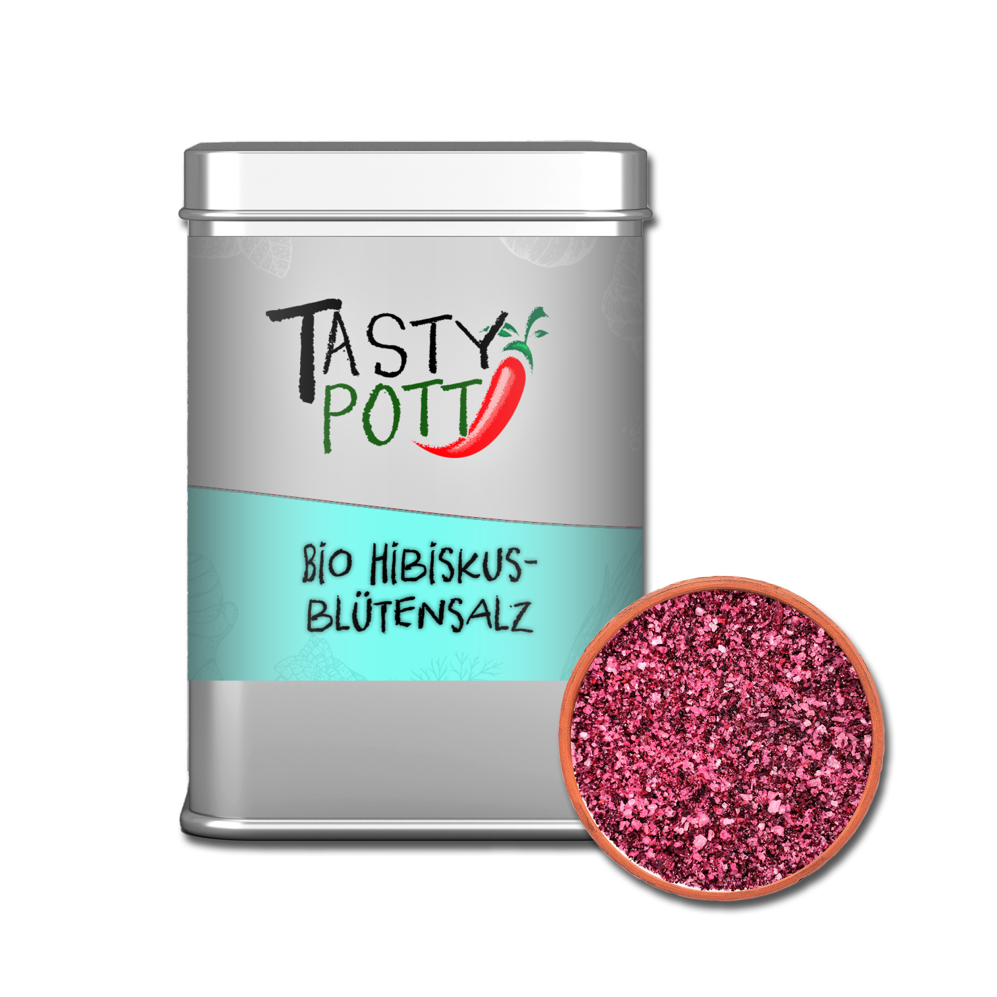 Hibiskusblütensalz - Bio Blütensalz Blüten Salz - 100g Dose Tasty Pott  