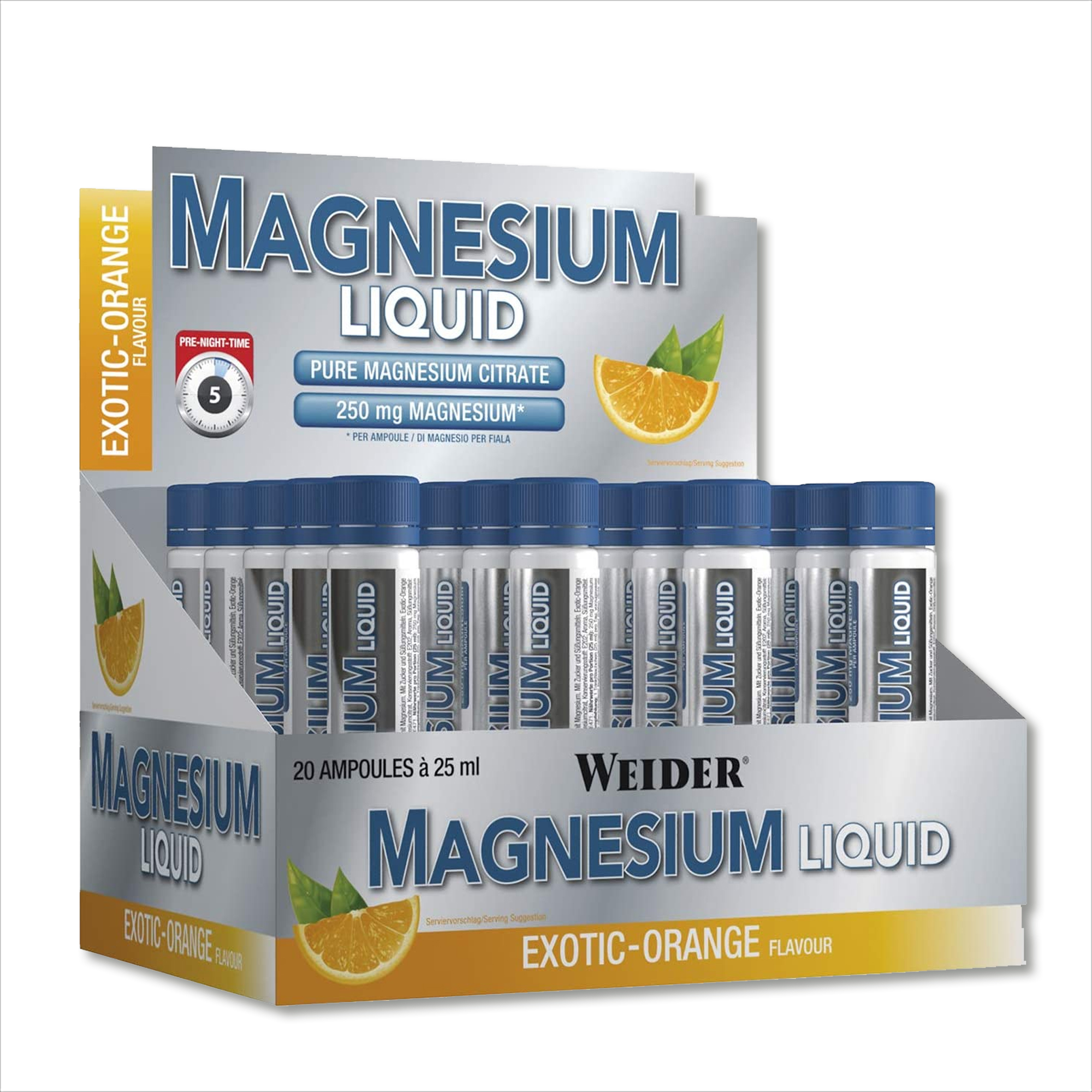 Weider Magnesium Liquid 20 x 25ml Ampullen Exotic-Orange Weider Magnesium Liquid 20 x 25ml Ampullen Exotic-Orange