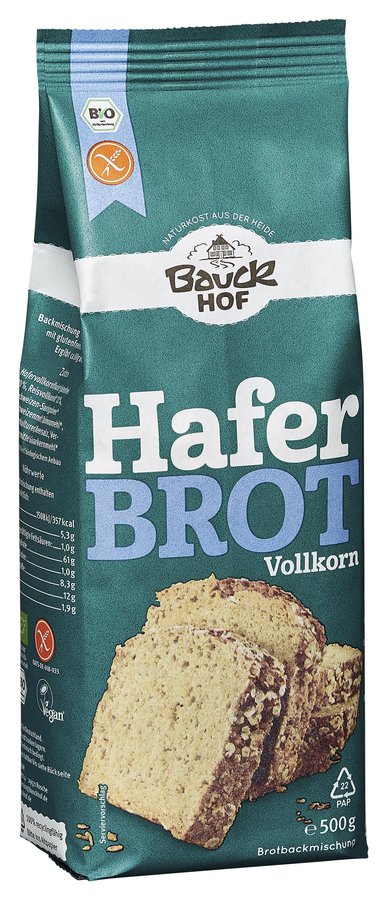 Bauckhof Bio Haferbrot Brotbackmischung, glutenfrei, 500 g Bauckhof Bio Haferbrot Brotbackmischung, glutenfrei, 500 g