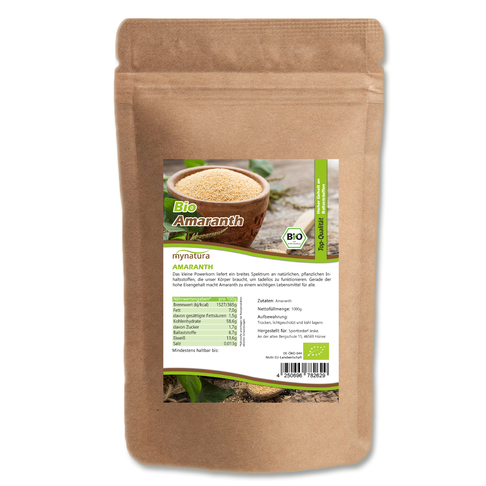 Bio Amaranth von Mynatura – Vielseitiges Pseudogetreide | Glutenfreie Alternative aus kontrolliertem Anbau 1Kg Bio Amaranth von Mynatura – Vielseitiges Pseudogetreide | Glutenfreie Alternative aus kontrolliertem Anbau 1Kg