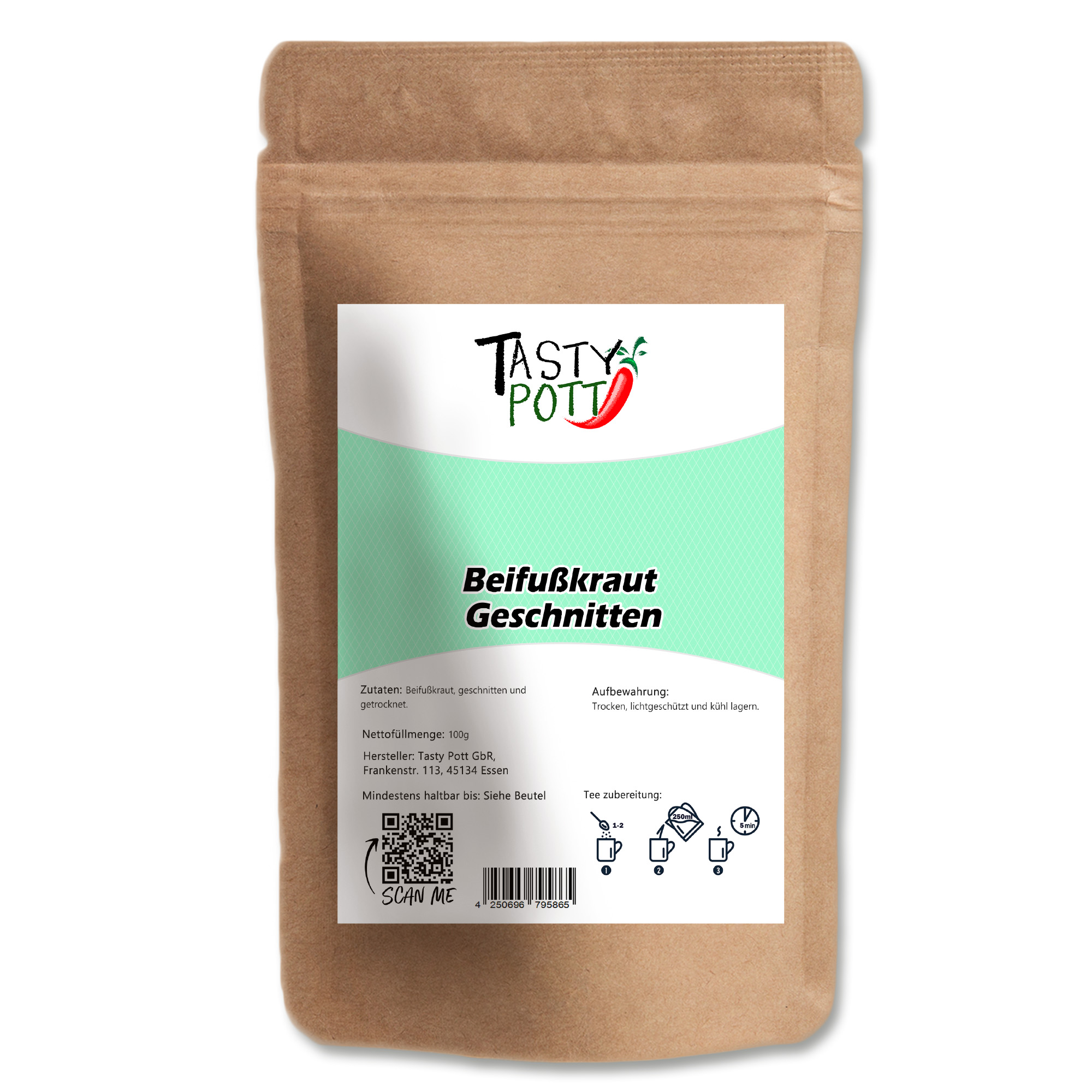 Beifußkraut von Tasty Pott – Würziges Gewürz für Braten, Suppen & Saucen 100g 