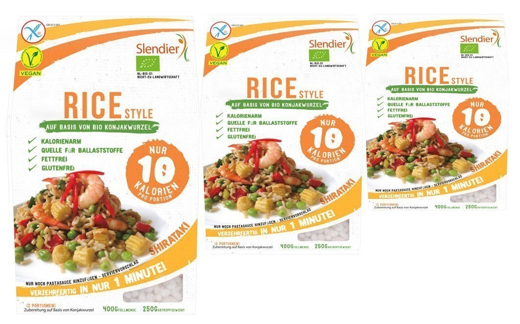 Slendier Basischer Konjac Reis - Shirataki (6er Pack Bio) Slendier Basischer Konjac Reis - Shirataki (6er Pack Bio)