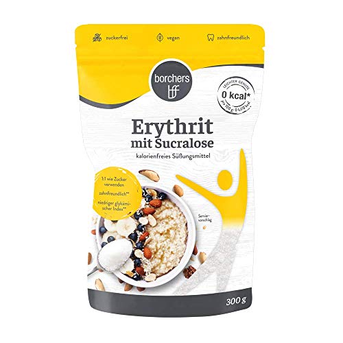 borchers Erythrit mit Sucralose Kristalline Streusüße, Zuckeralternative, Süßungsmittel, Kalorienfrei borchers Erythrit mit Sucralose Kristalline Streusüße, Zuckeralternative, Süßungsmittel, Kalorienfrei