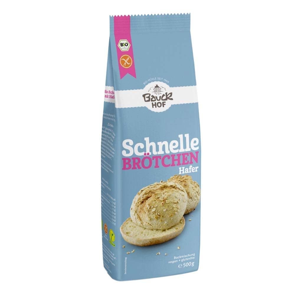 Bauckhof - Schnelle Brötchen Hafer glutenfrei bio-(6x500g)
