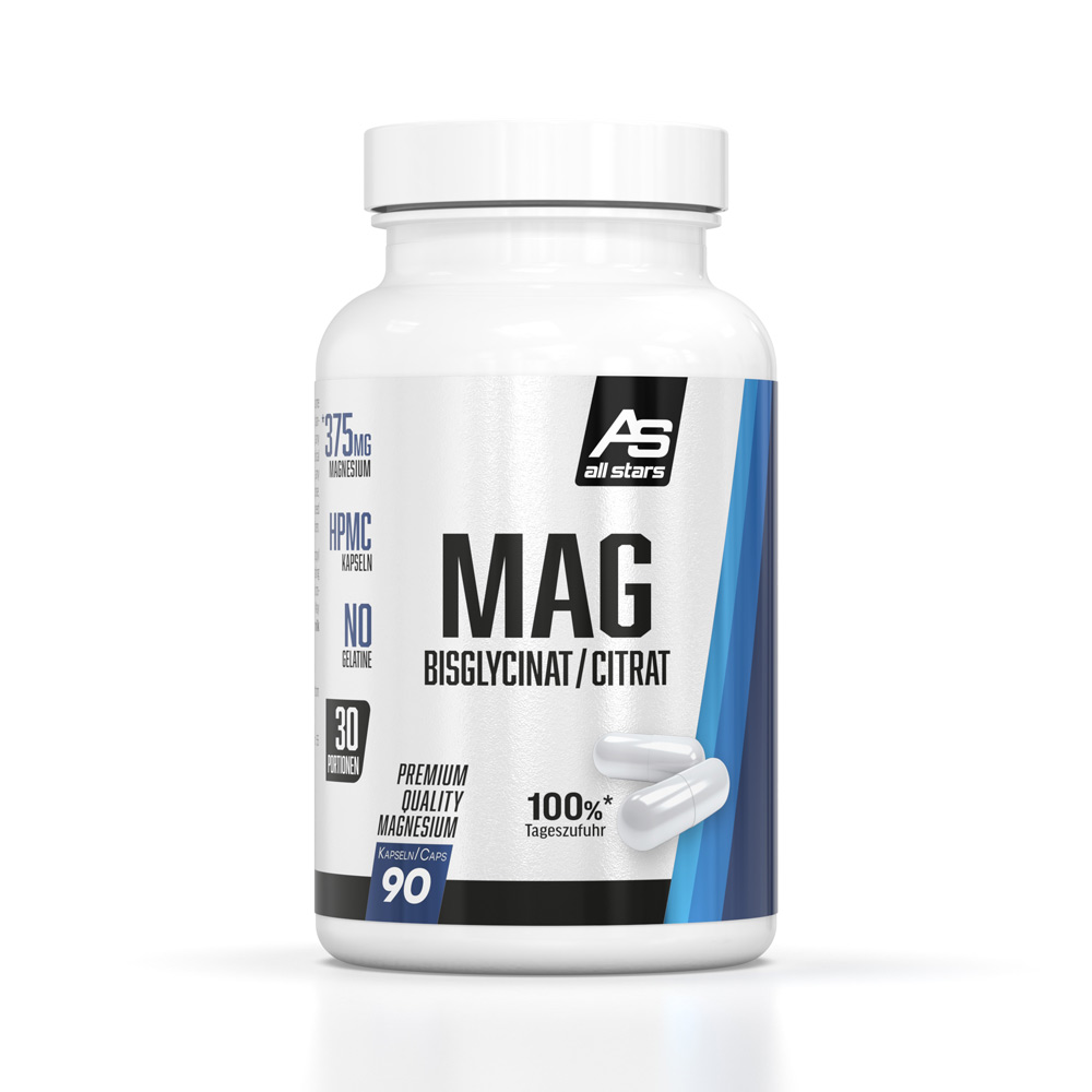 All Stars Pure Magnesium Bisglycinat / Citrat - 90 Kapseln