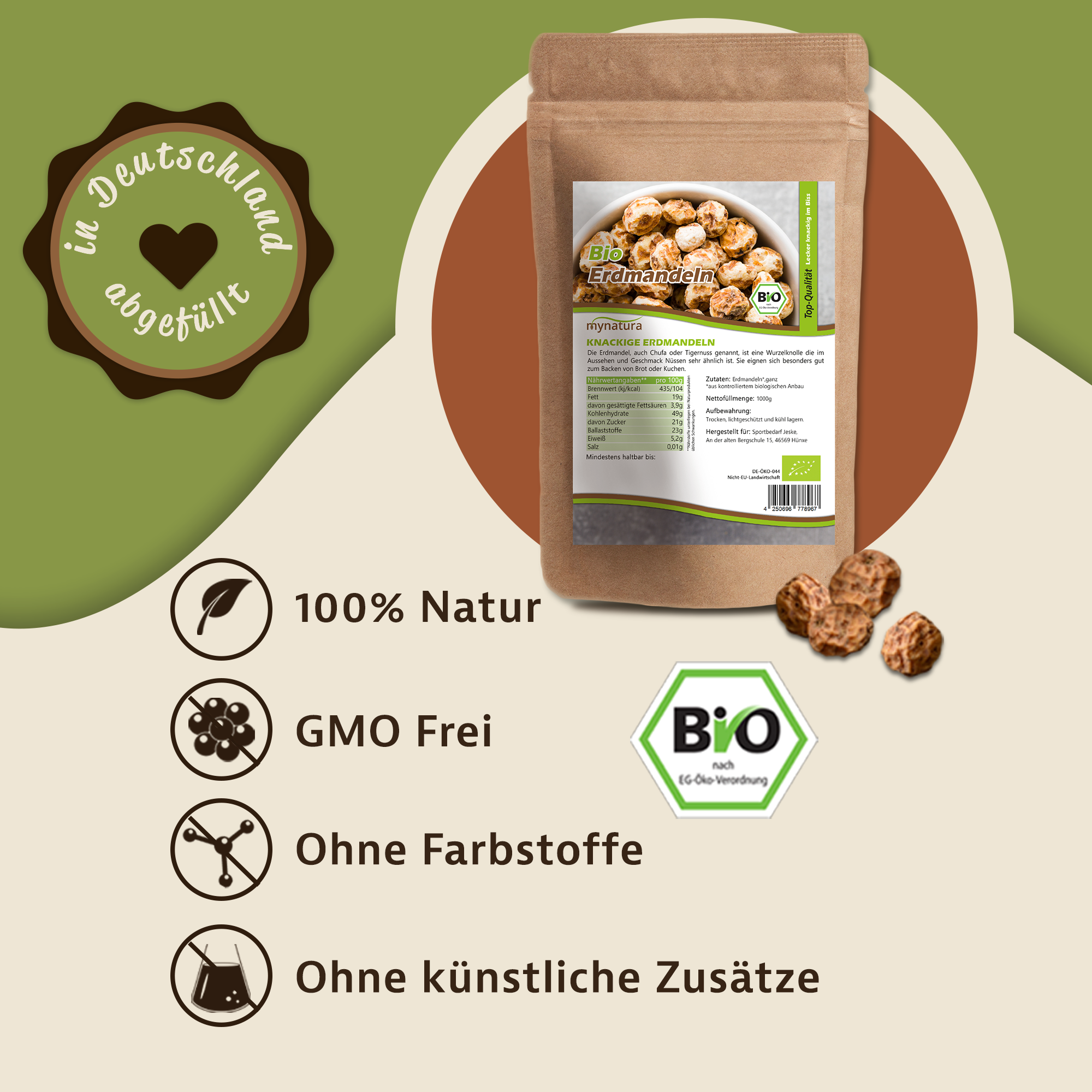 Mynatura Bio Erdmandeln | ganze Nuss