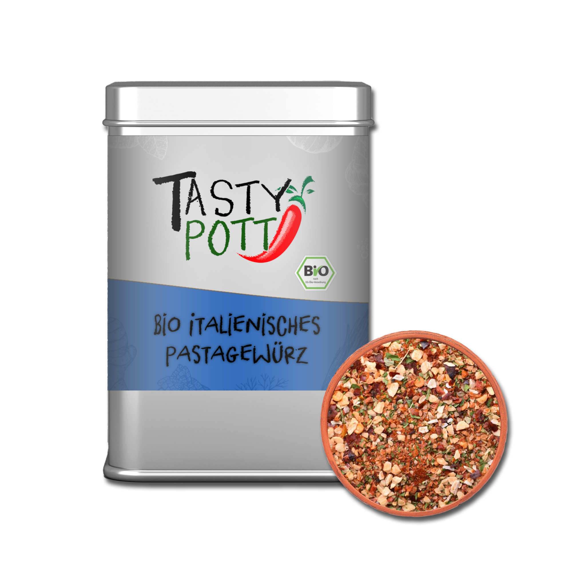 Italienisches Bio Pastagewürz - aromatisches Pasta Gewürz | 100g Dose Tasty Pott Italienisches Bio Pastagewürz - aromatisches Pasta Gewürz | 100g Dose Tasty Pott