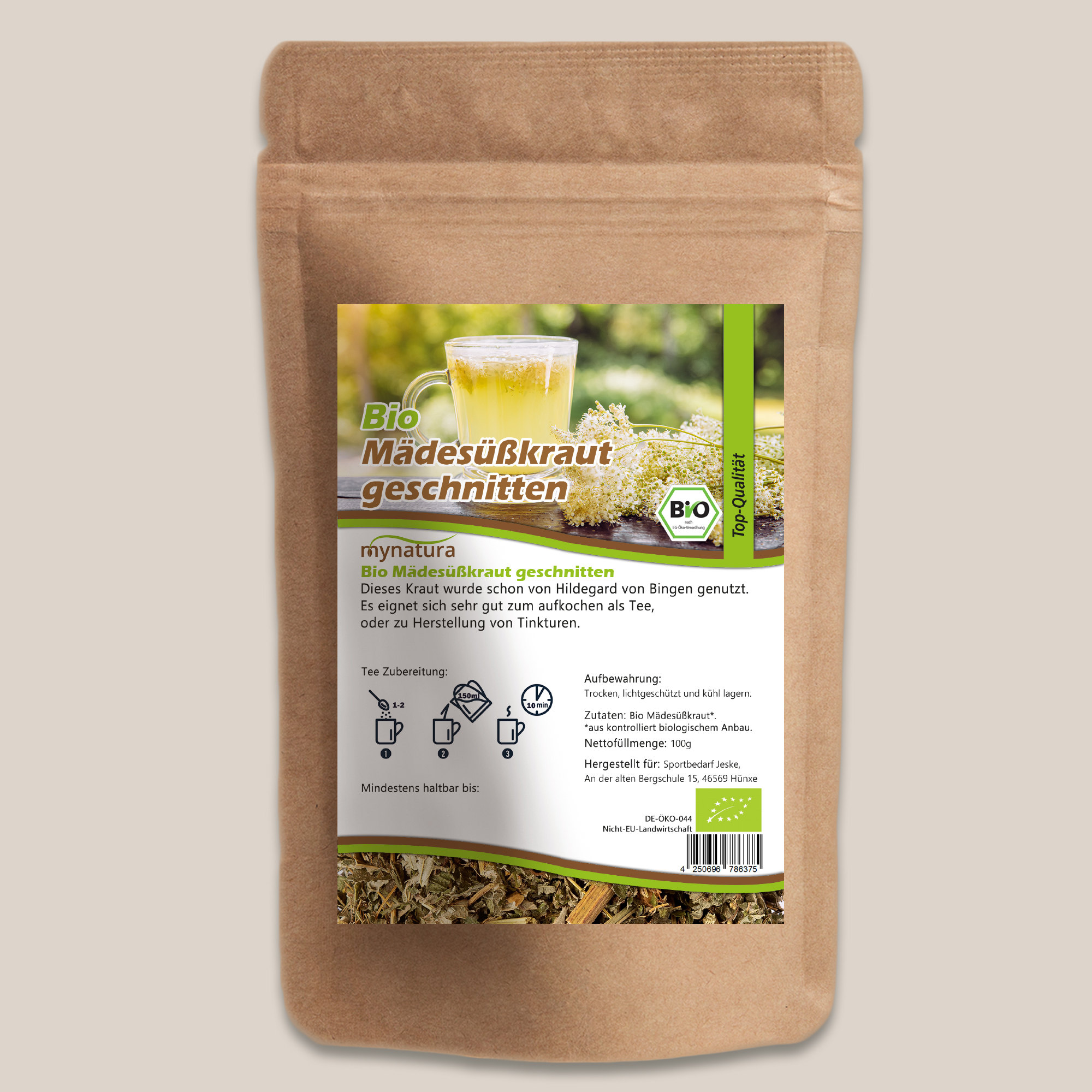 Bio Mädesüßkraut geschnitten – naturbelassenes Kräuterprodukt von Mynatura 250g Bio Mädesüßkraut geschnitten – naturbelassenes Kräuterprodukt von Mynatura 250g