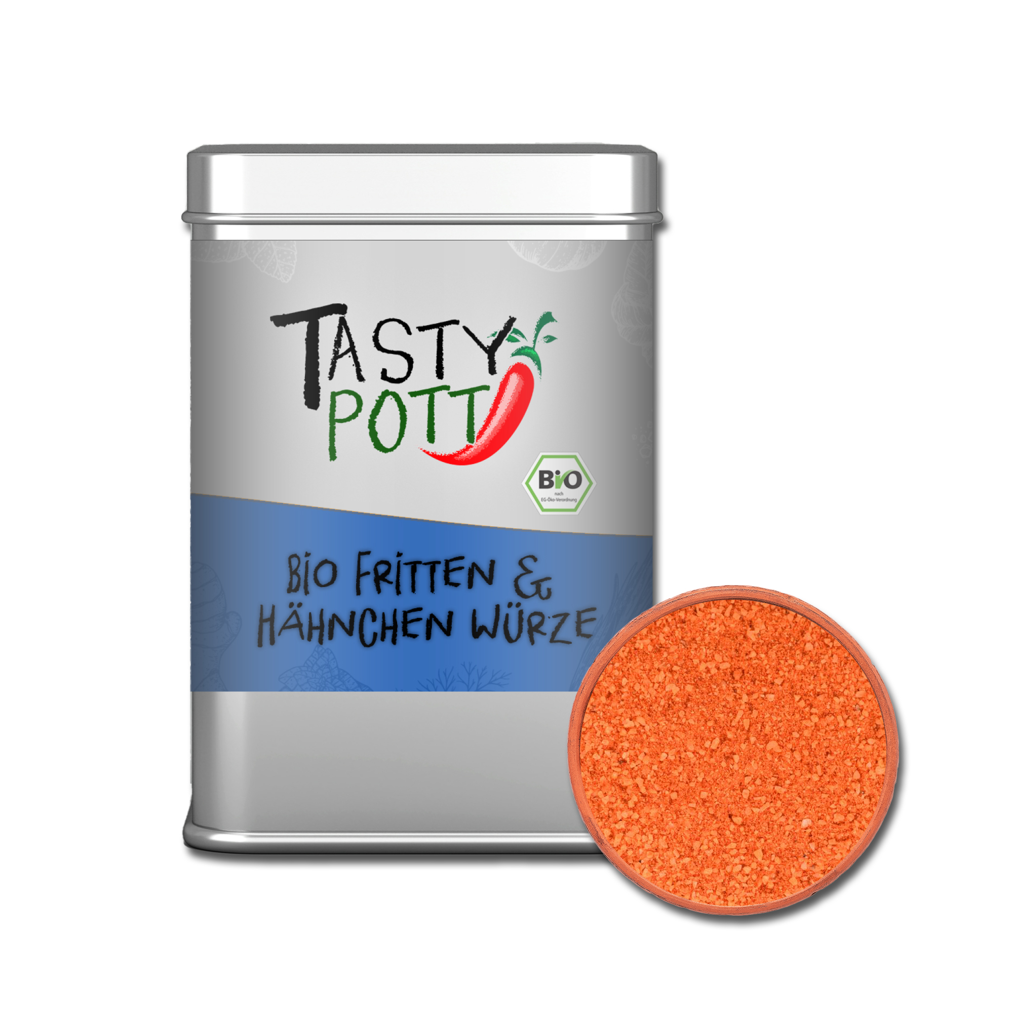 Fritten & Hähnchen Würze | Bio Gewürzsalz für Pommes und Hähnchen | 100g Dose Tasty Pott Fritten & Hähnchen Würze | Bio Gewürzsalz für Pommes und Hähnchen | 100g Dose Tasty Pott