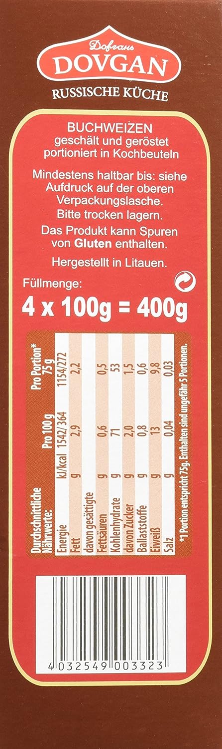 Dovgan Buchweizen im Kochbeutel,  400 g Dovgan Buchweizen im Kochbeutel,  400 g