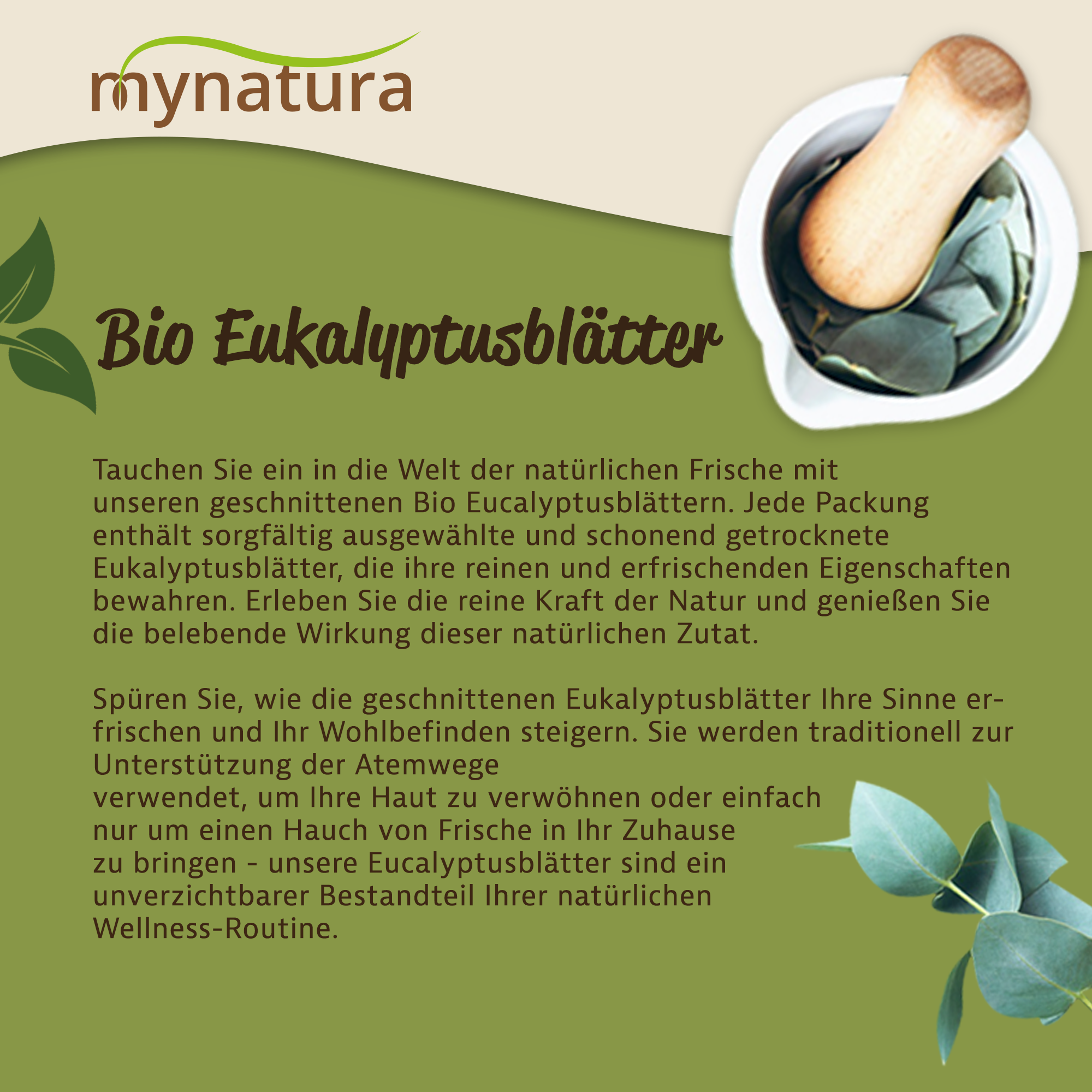 Mynatura Bio Eukalyptusblätter getrocknet und geschnitten 250g
