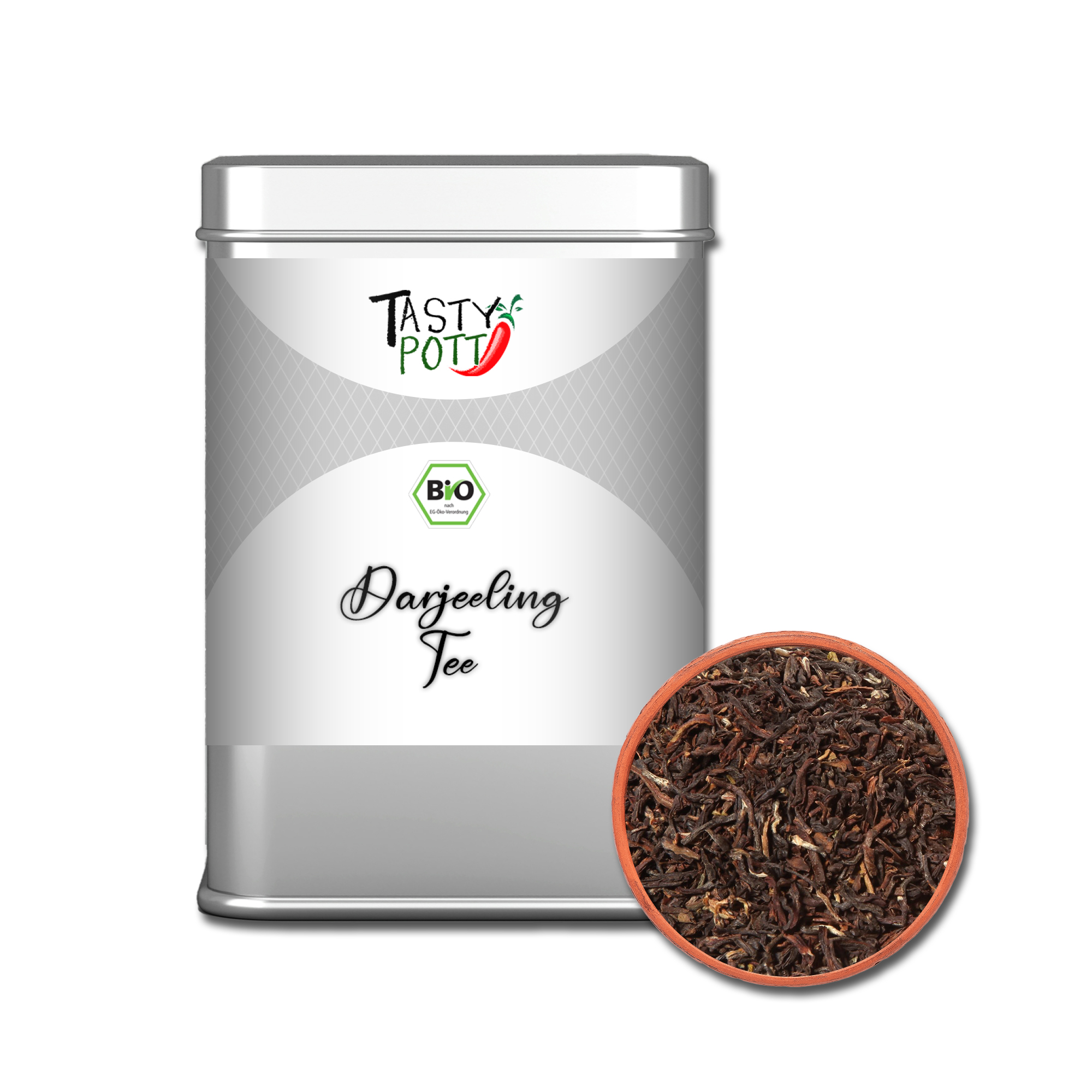 Darjeeling Tee - Schwarztee - Bio Qualität aus Indien - 50g Dose von Tasty Pott