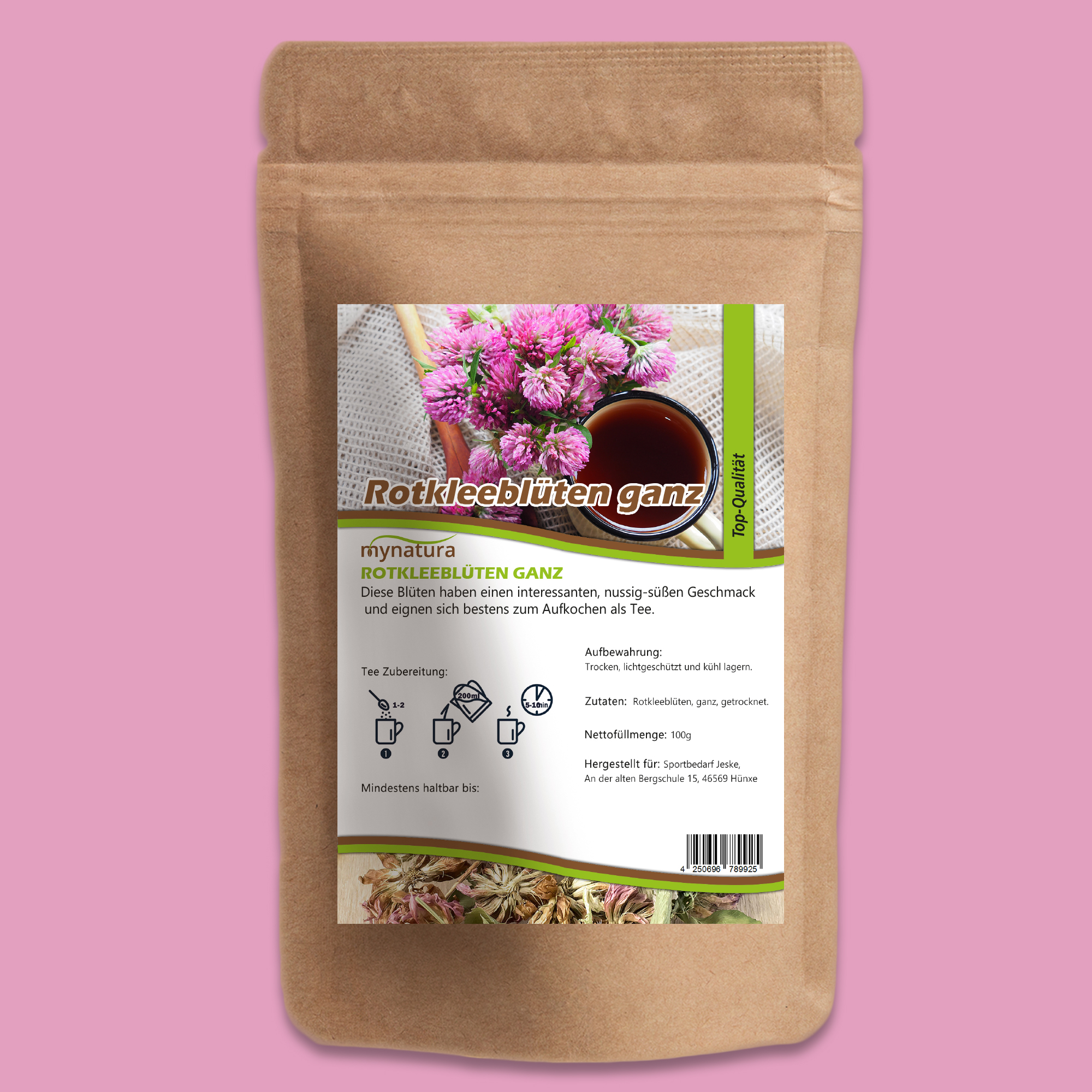 Rotkleeblüten ganz von Mynatura – naturbelassen, getrocknet und vielseitig verwendbar 250g