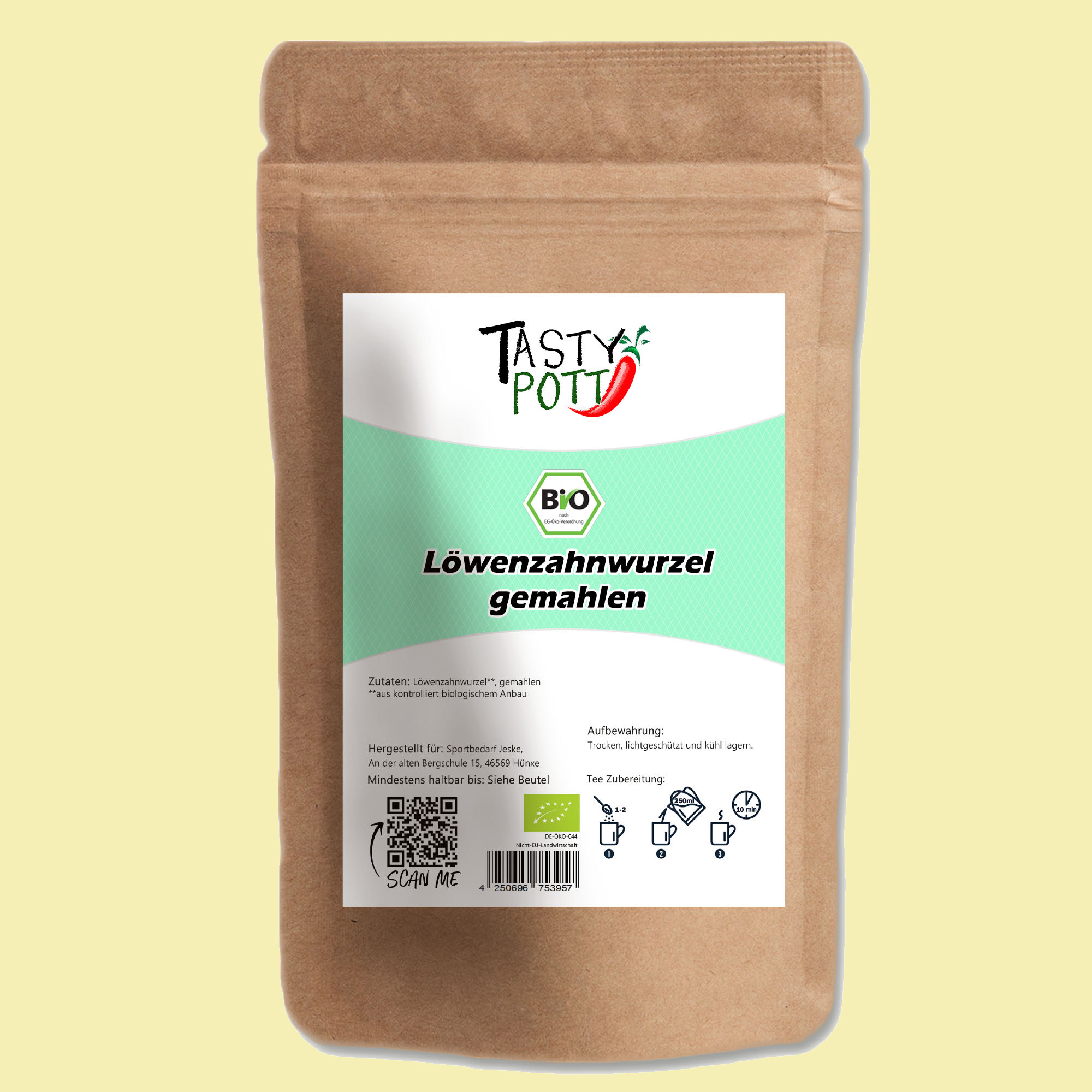 Tasty Pott Bio Löwenzahnwurzel gemahlen 200g Beutel Tasty Pott Bio Löwenzahnwurzel gemahlen 200g Beutel