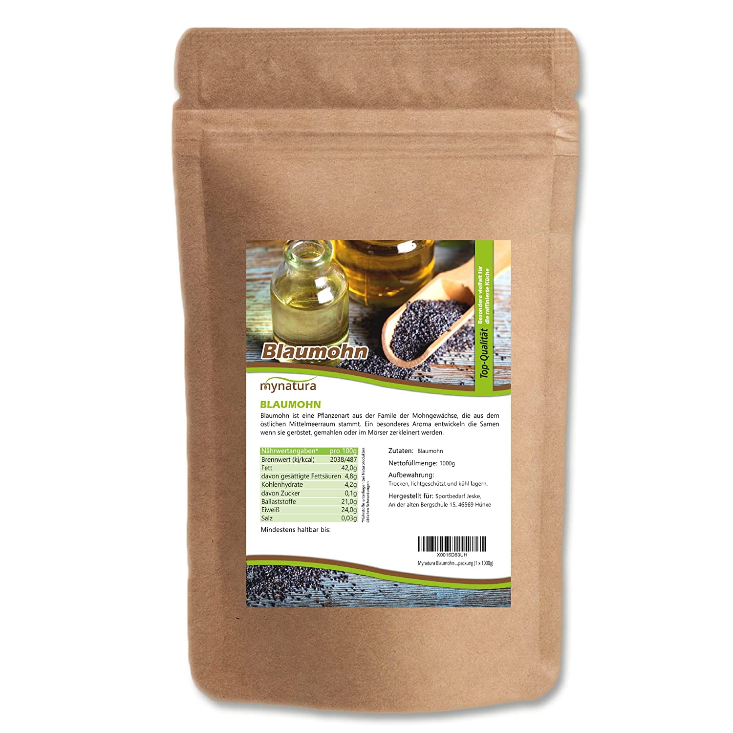 Blaumohn kaufen – aromatische Mohnsamen in Top Qualität von Mynatura 1Kg