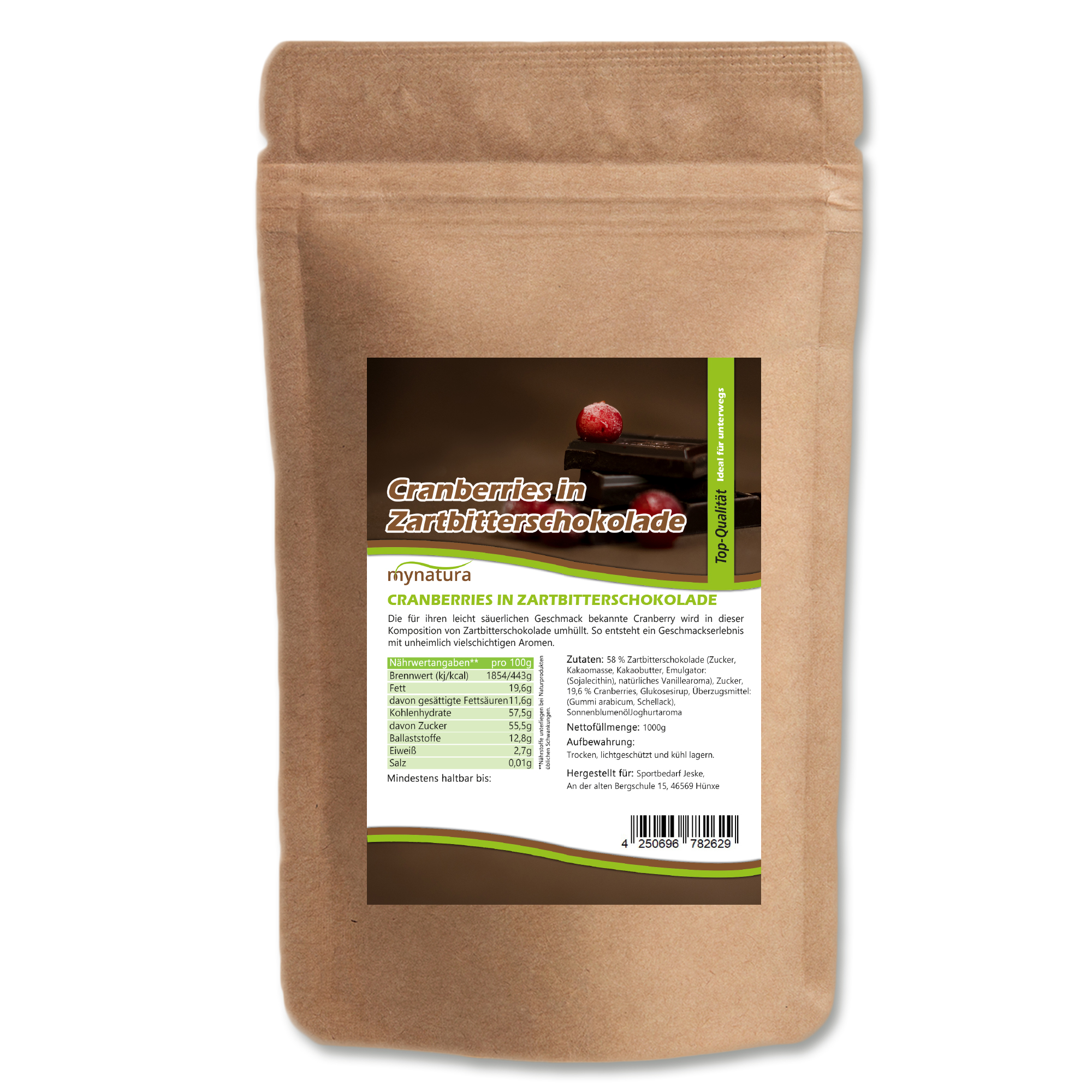 Cranberries in Zartbitterschokolade – fruchtig-herber Genuss mit natürlichen Zutaten