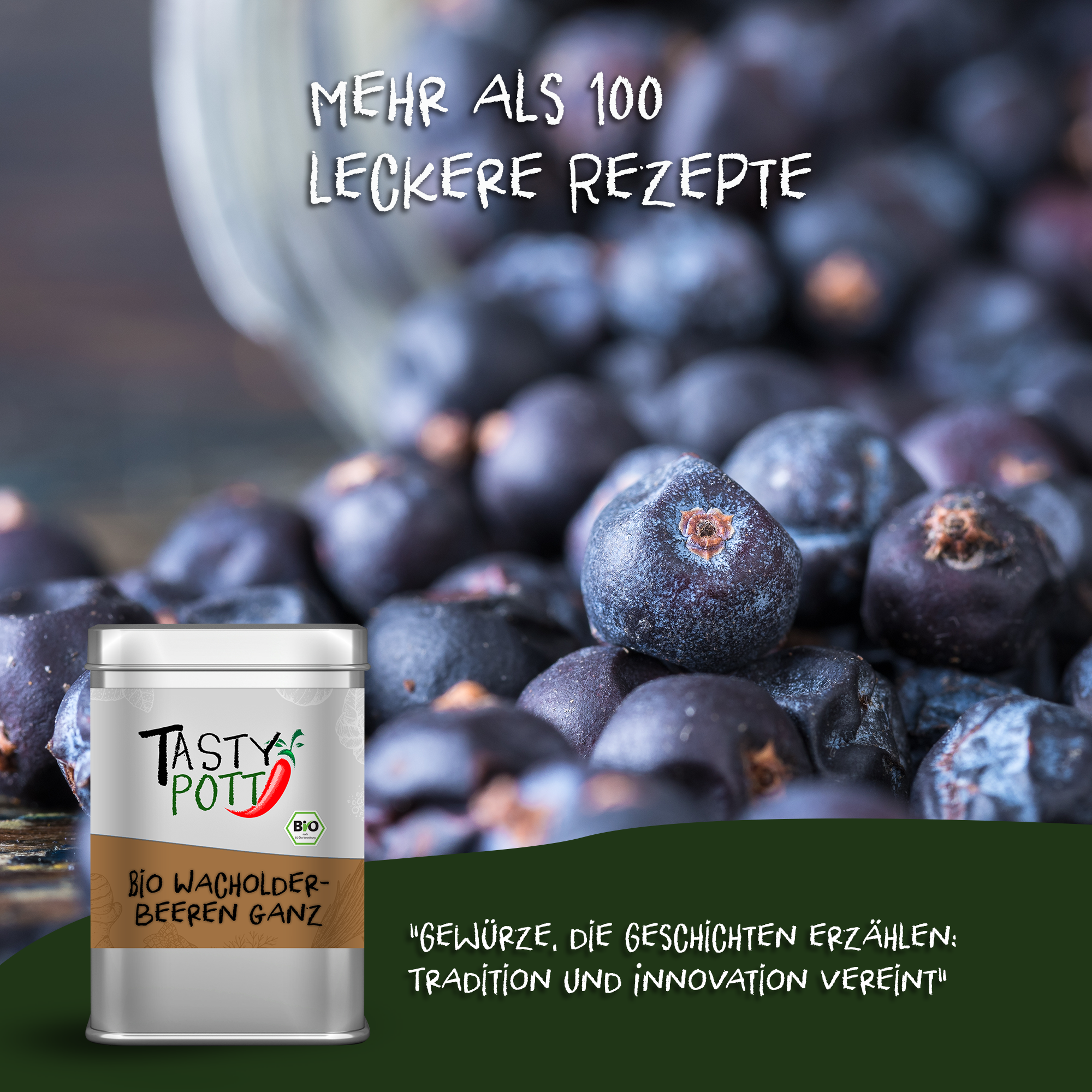 Tasty Pott Bio Wacholderbeeren - ganz - 50g