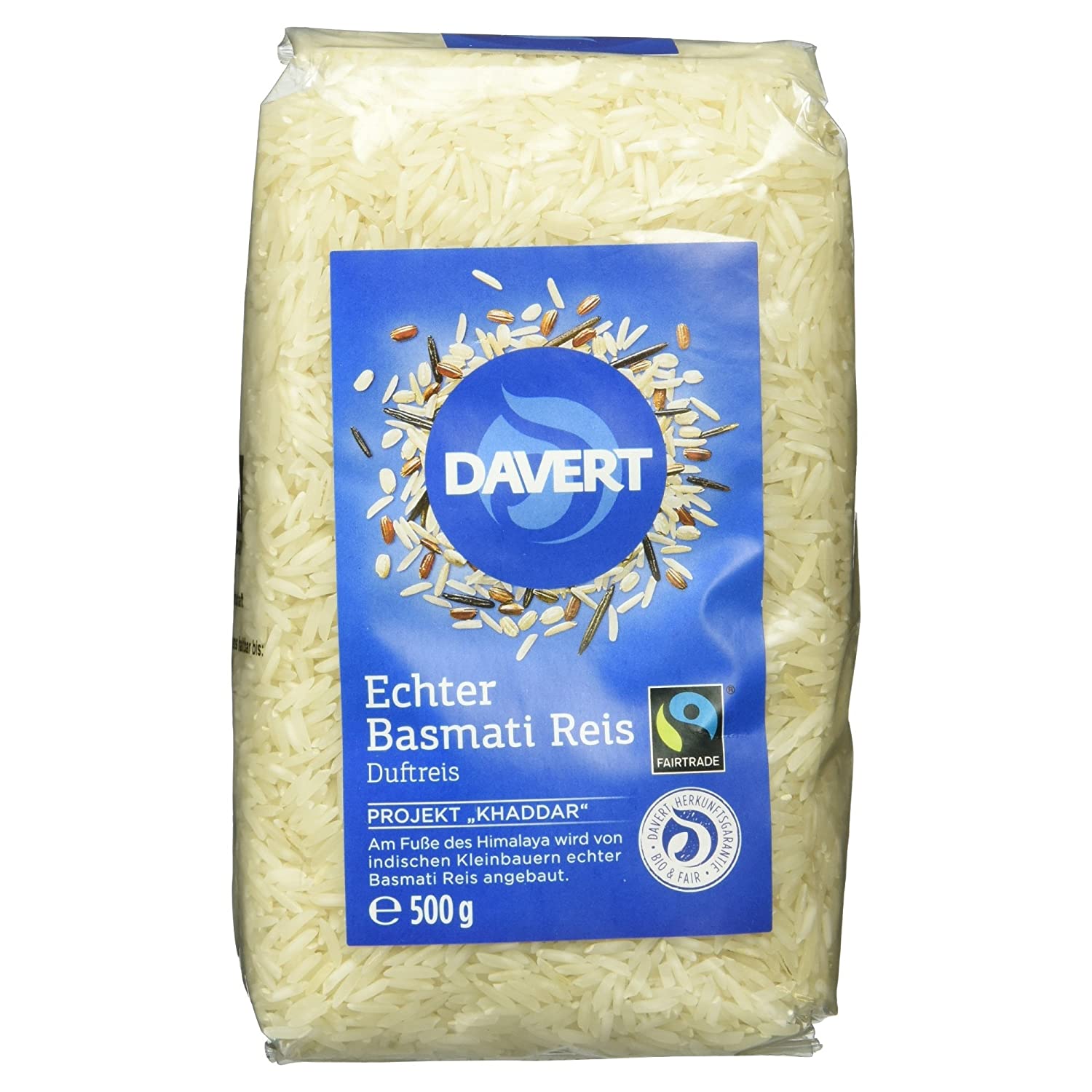 Davert Bio Basmati Reis, Weiß, 500g Davert Bio Basmati Reis, Weiß, 500g
