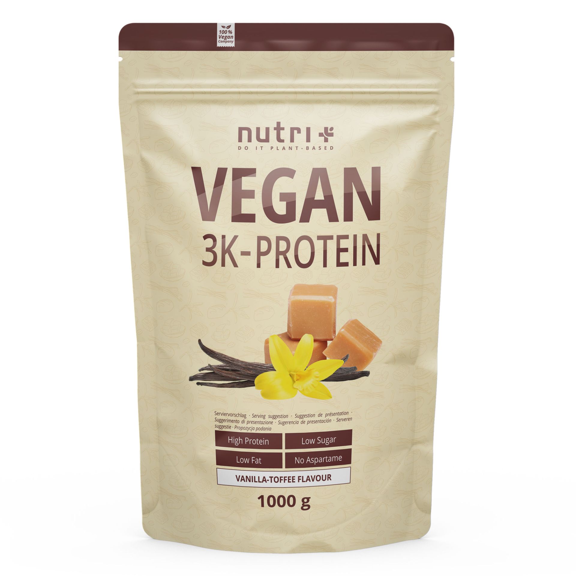Nutri+ Veganes 3K Eiweißpulver 1000g Nutri+ Veganes 3K Eiweißpulver 1000g