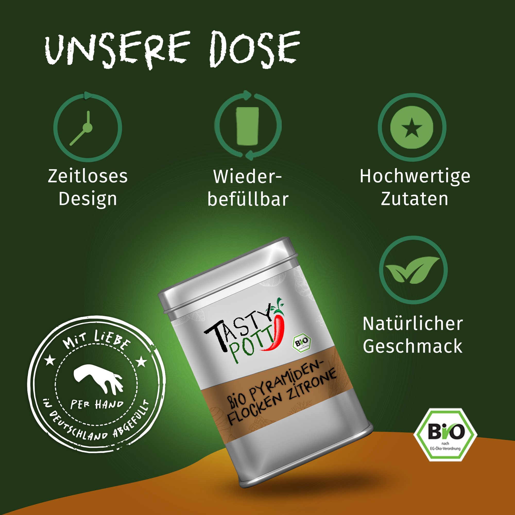 Bio Pyramidenflocken Zitrone 85g