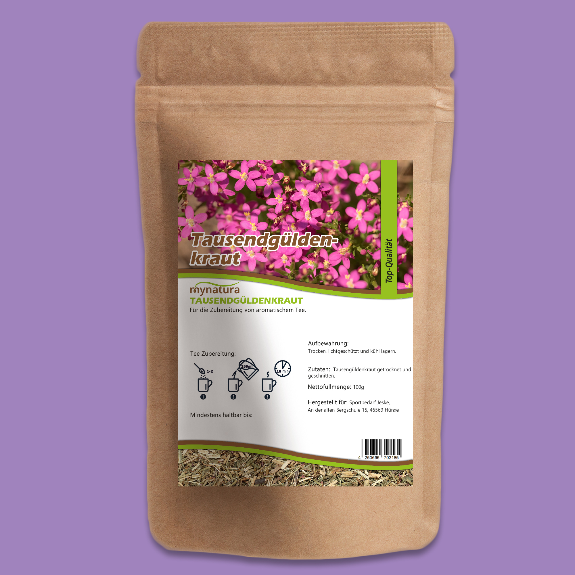 Tausendgüldenkraut kaufen – Centaurium erythraea getrocknet & geschnitten von Mynatura 250g
