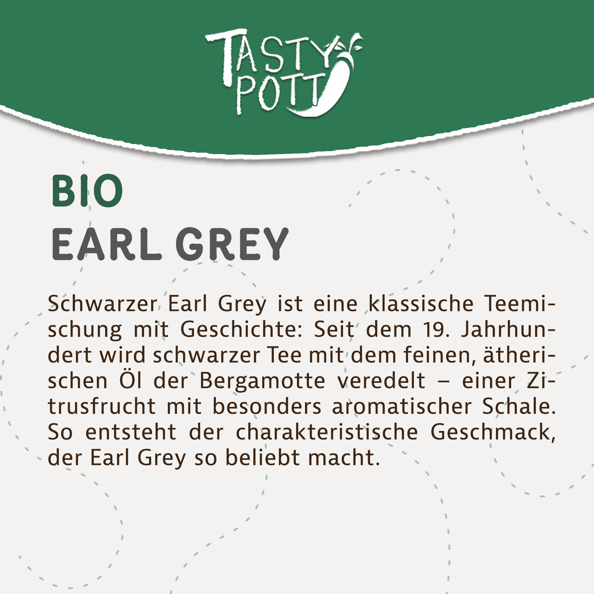 Bio Earl Grey Tee - Aromatisierter Schwarztee mit Bergamotte - 50g Dose von Tasty Pott