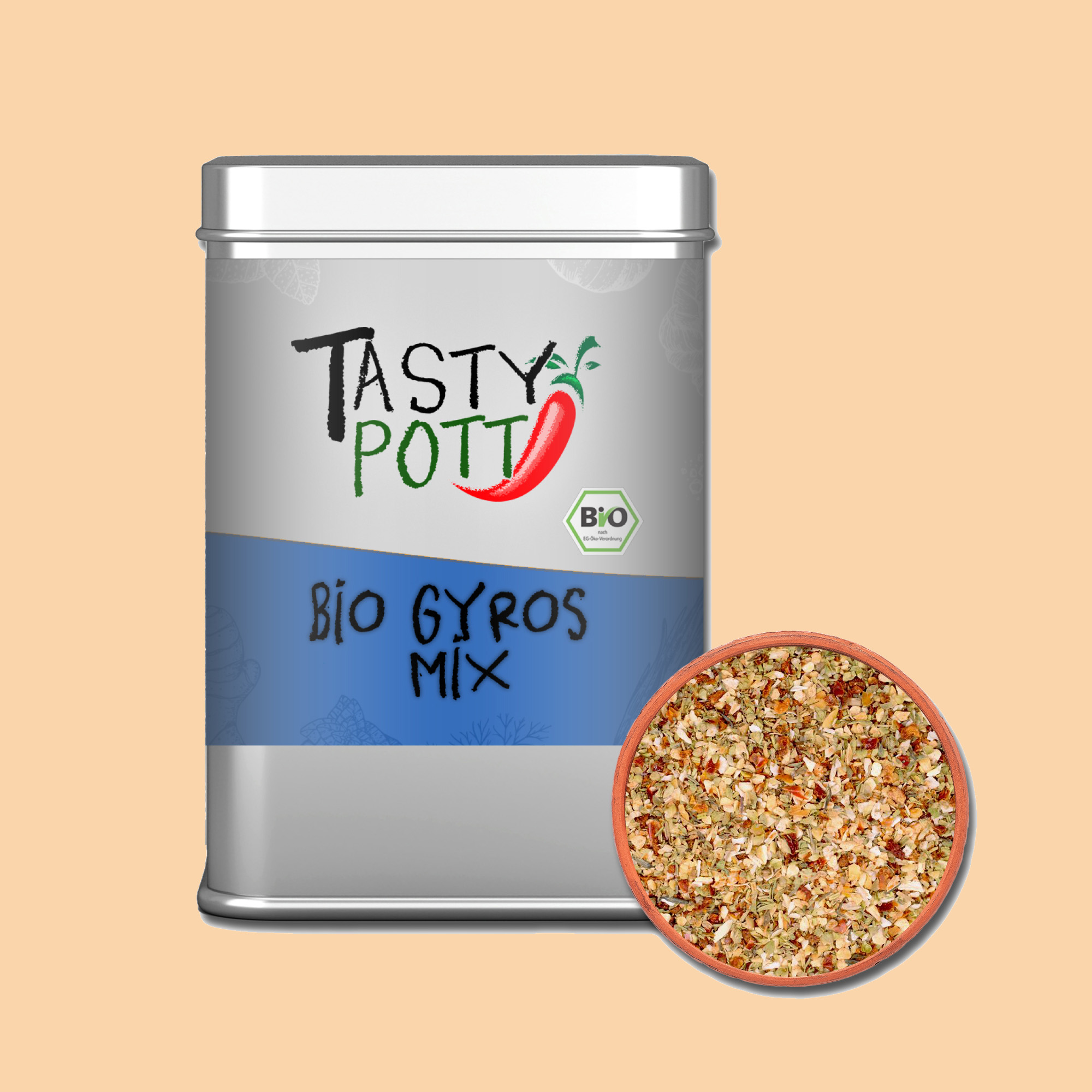 Bio Gyros Gewürz - Bio Gewürzmischung - 80g Dose von Tasty Pott Bio Gyros Gewürz - Bio Gewürzmischung - 80g Dose von Tasty Pott