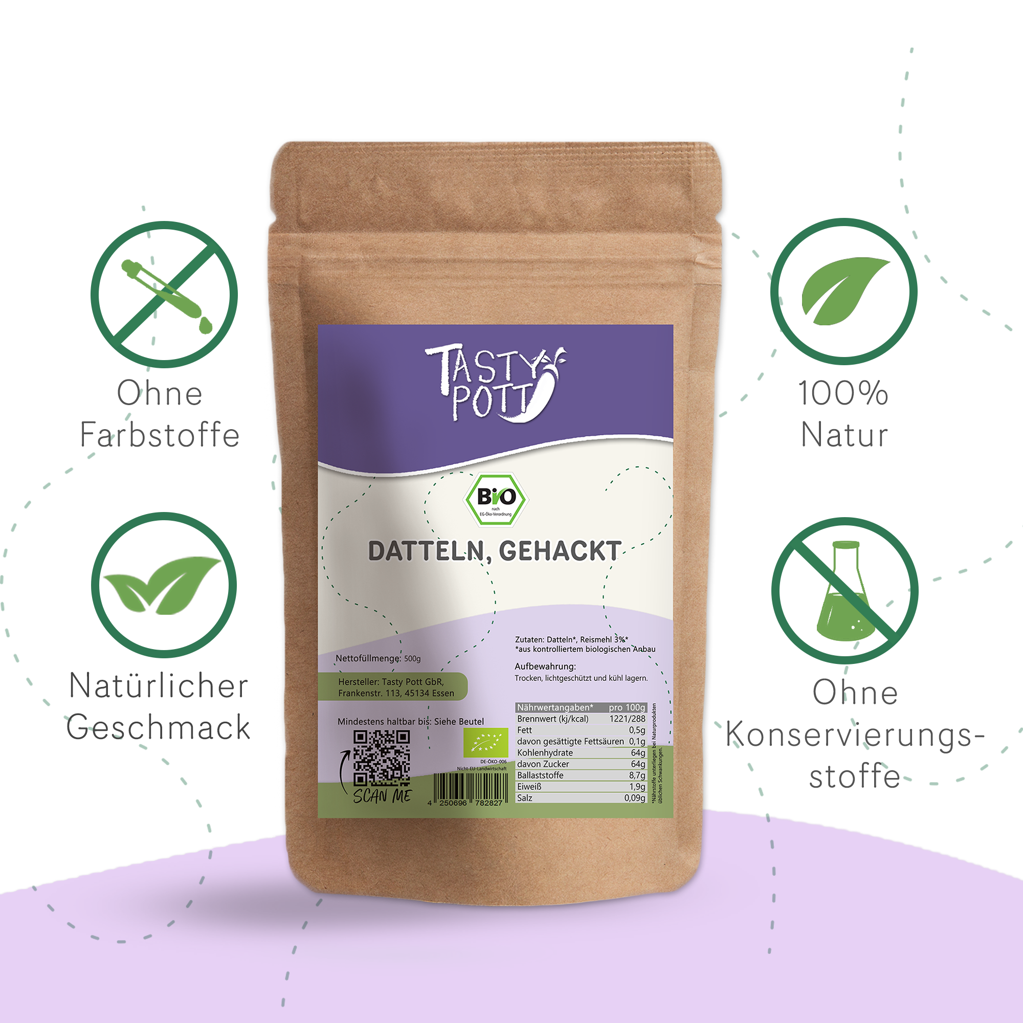 Bio Datteln getrocknet & gehackt