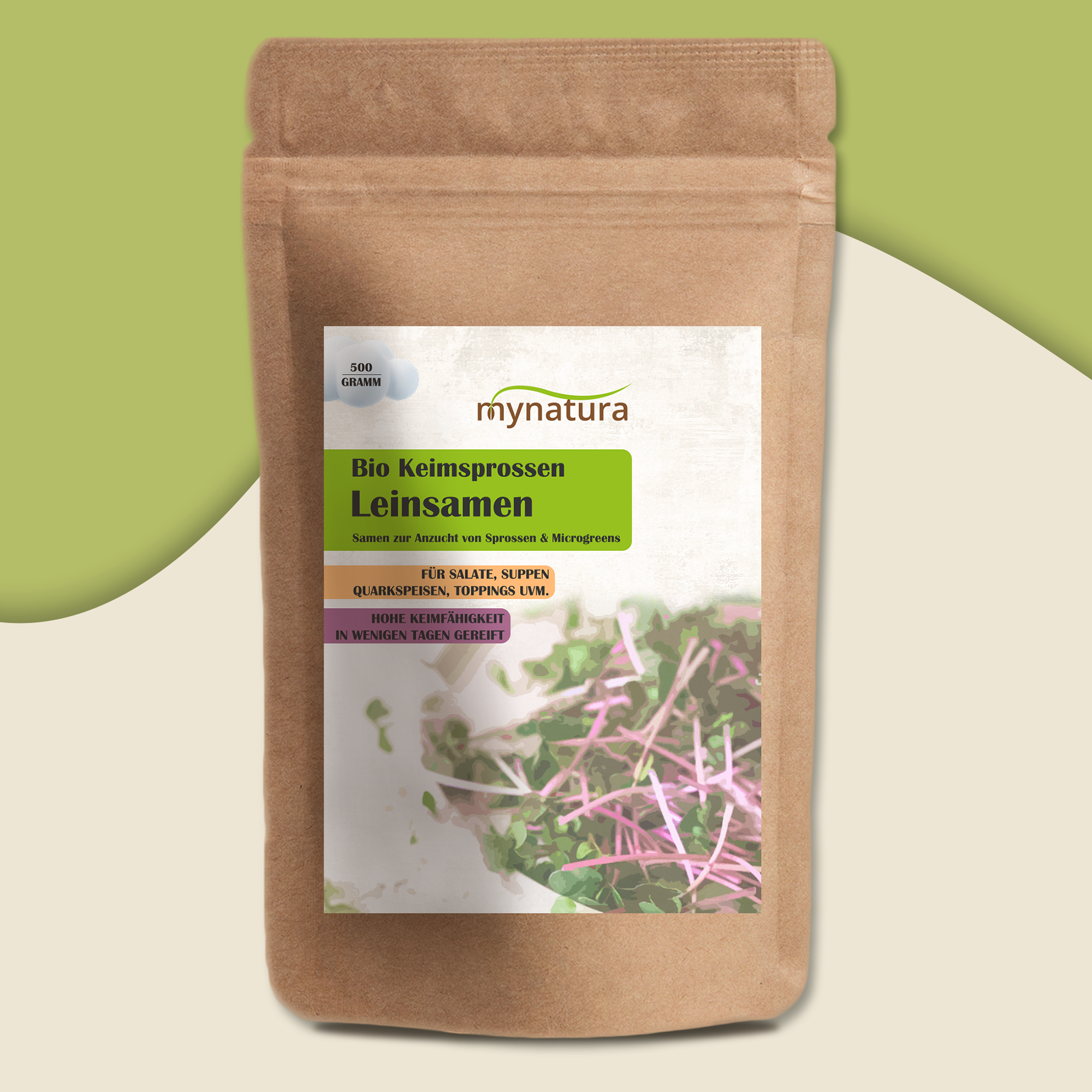 Mynatura Bio Leinsamen Keimsprossen – Leinsaat Sprossen 500g | Müsli & Salat-Topping Mynatura Bio Leinsamen Keimsprossen – Leinsaat Sprossen 500g | Müsli & Salat-Topping