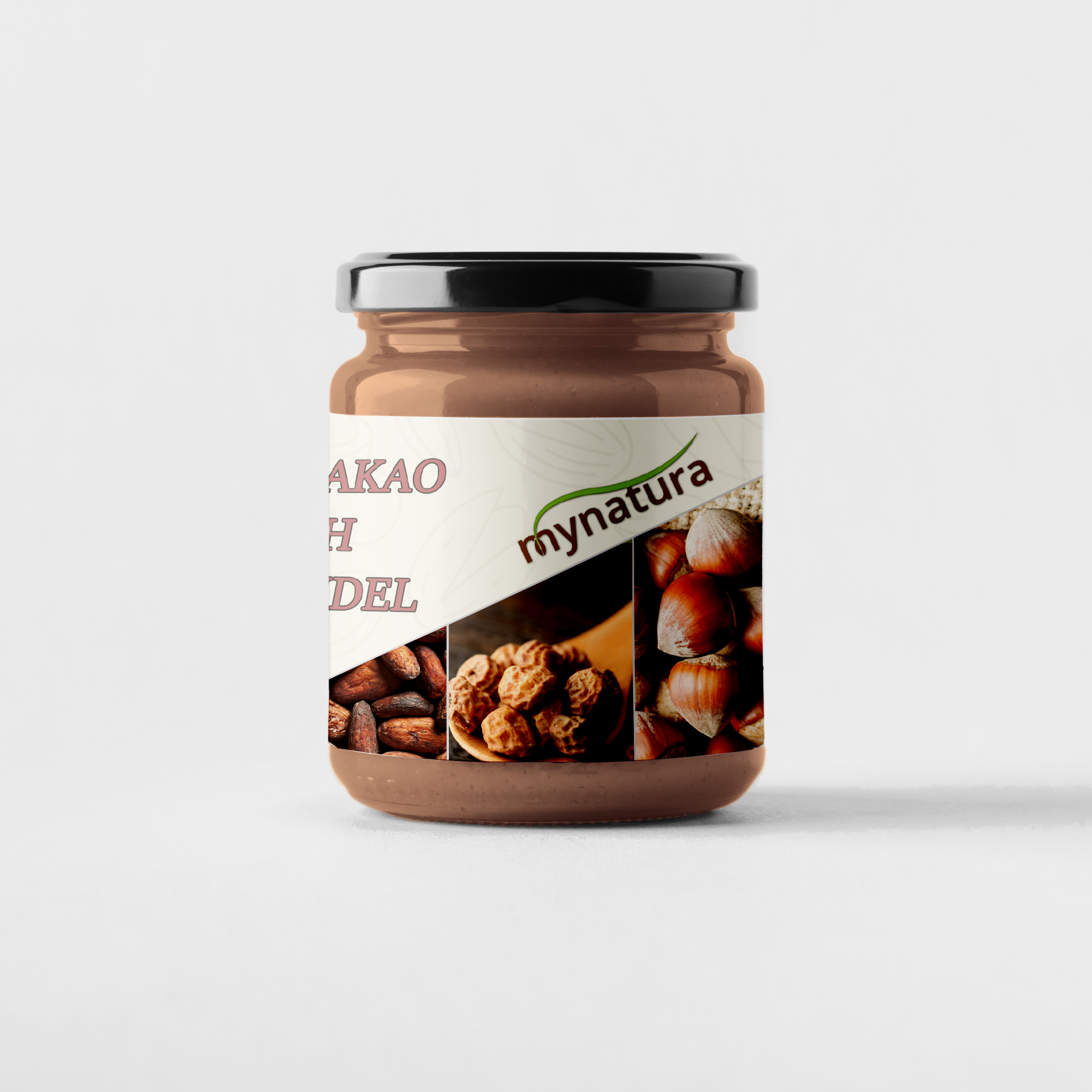 Mynatura Haselnuss Kakao Aufstrich mit Erdmandeln 280g Glas