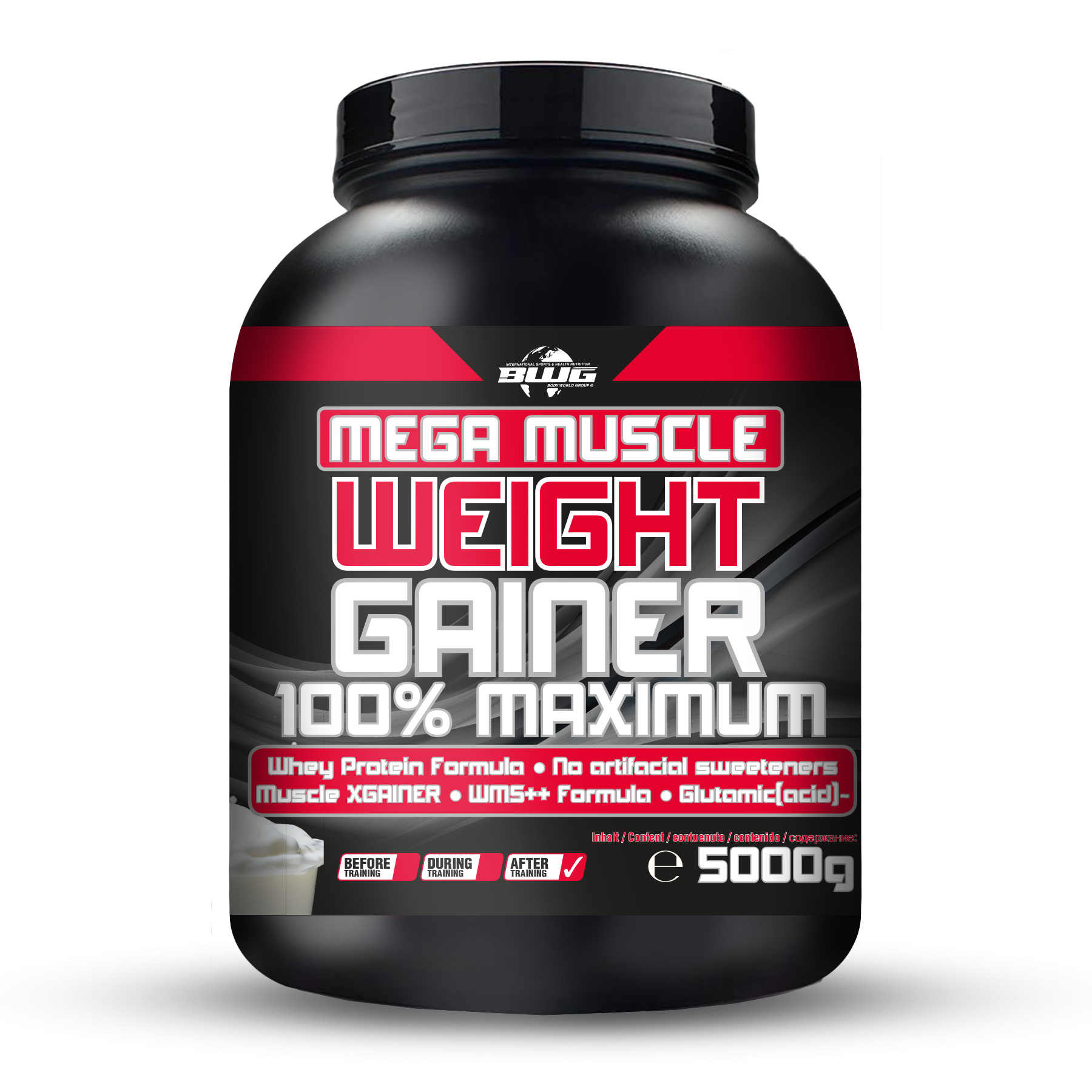 BWG Mega Muscle Weight Gainer 5kg Dose