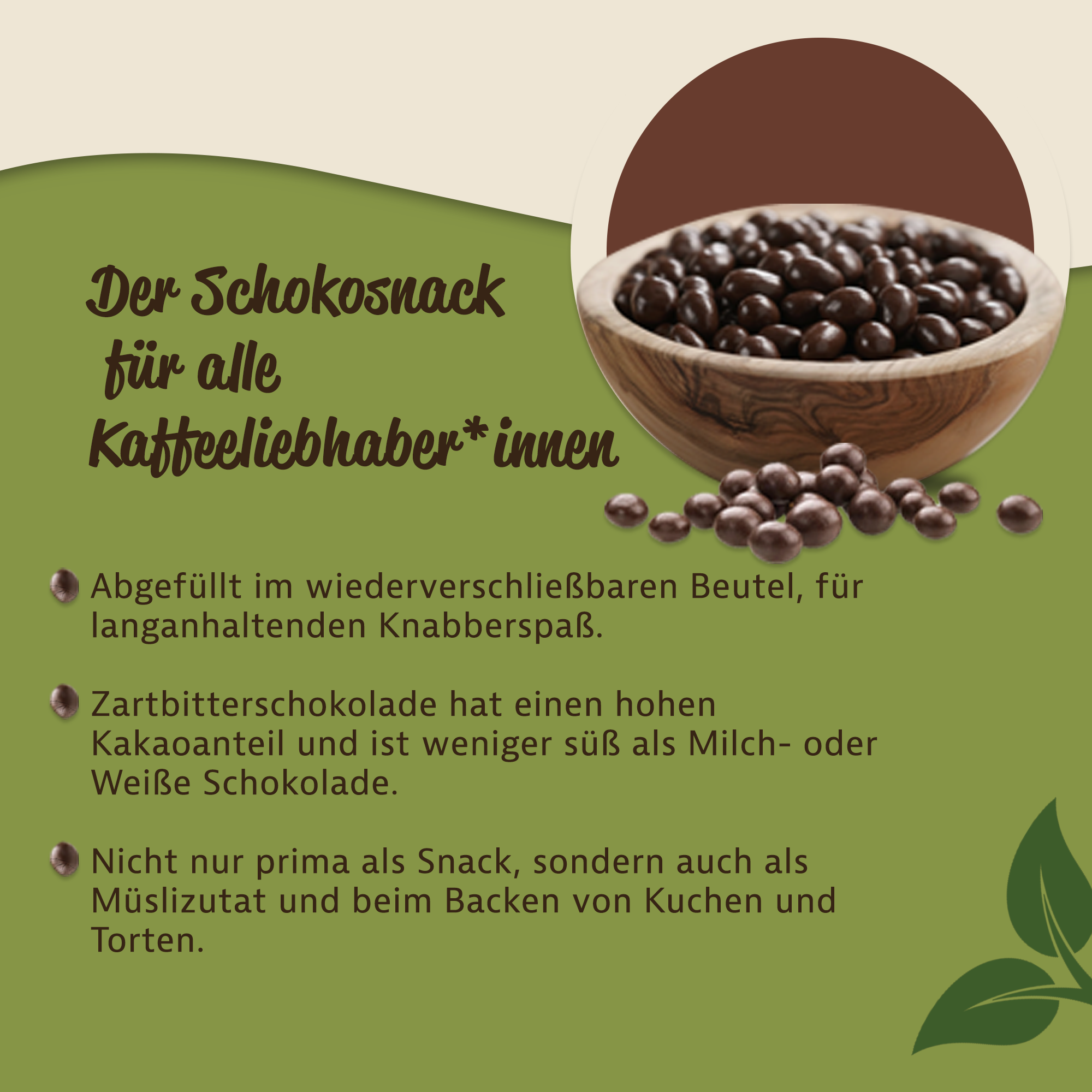 Mynatura Kaffeebohnen in Zartbitterschokolade 1Kg