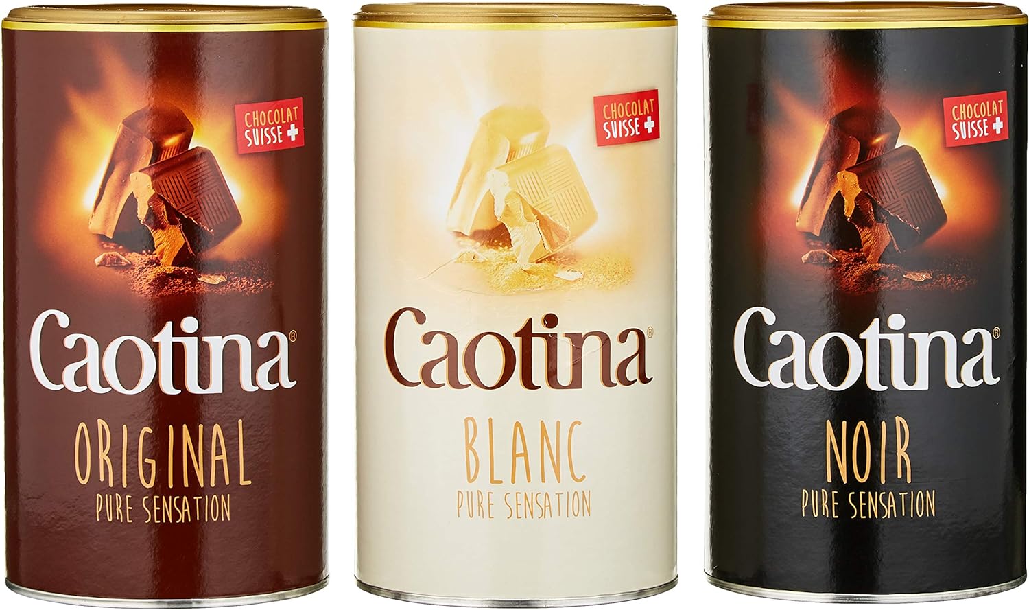 Caotina, original, noir, blanc, Kakao Pulver mit Schweizer Schokolade(3 x 500g) Caotina, original, noir, blanc, Kakao Pulver mit Schweizer Schokolade(3 x 500g)