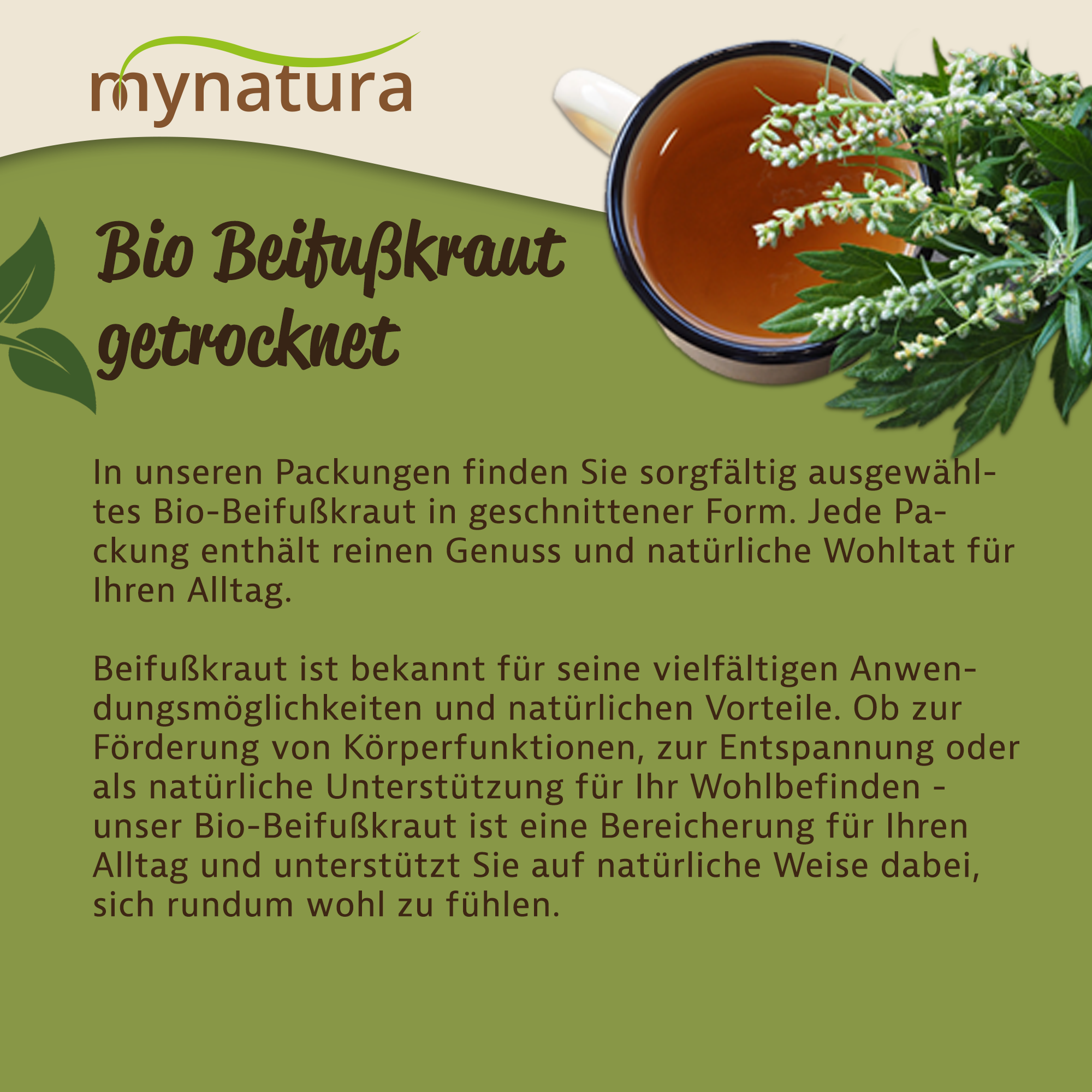 Beifußkraut kaufen – Aromatisches Gewürz für Geflügel & deftige Gerichte | Mynatura 250g