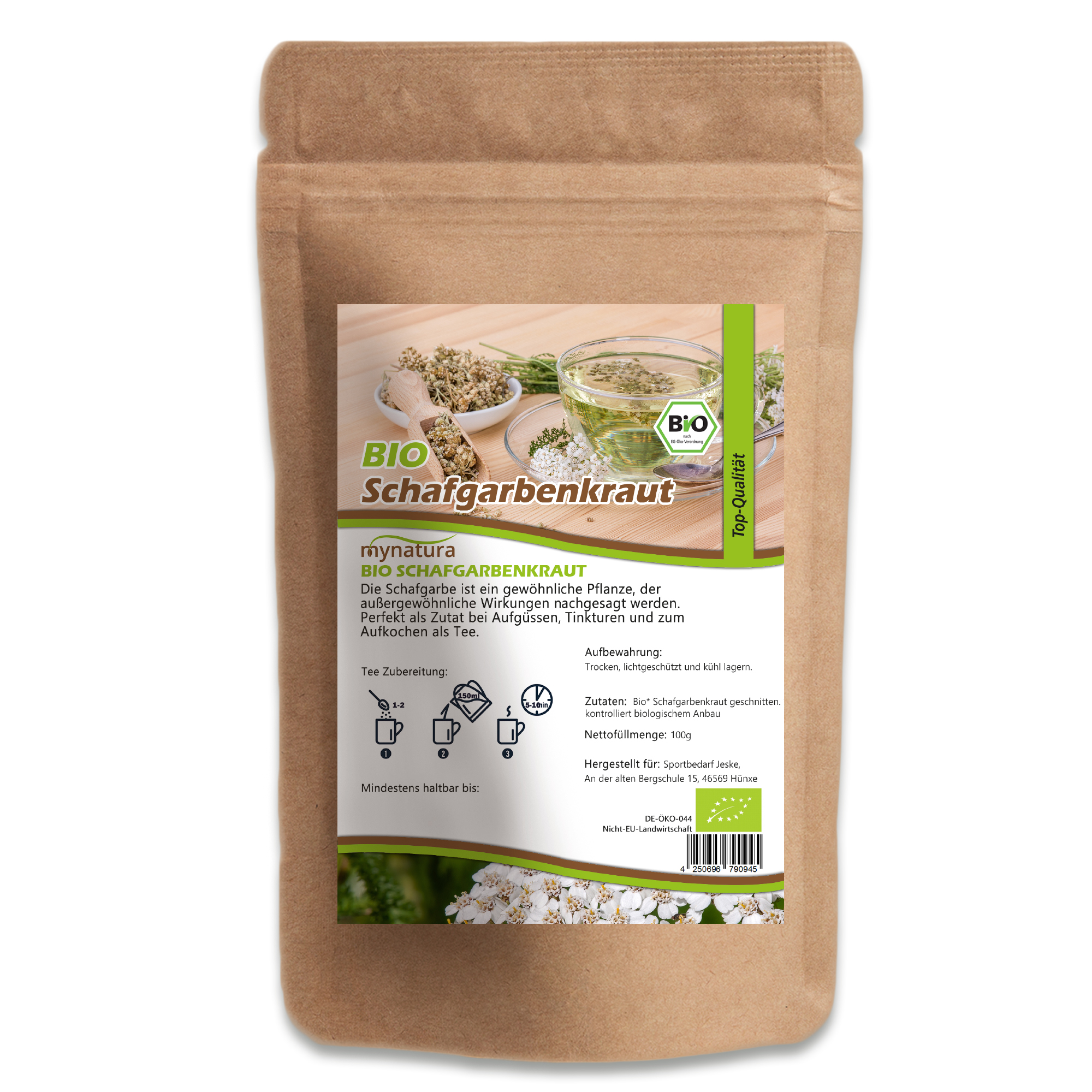 Schafgarbenkraut kaufen – Schonend getrocknete Bio-Schafgarbe für Tee & Naturprodukte | mynatura 100g