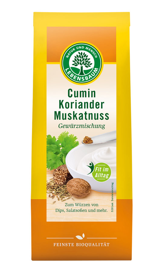 Lebensbaum Cumin-Koriander-Muskatnuss, Bio-Gewürzmischung 45g Lebensbaum Cumin-Koriander-Muskatnuss, Bio-Gewürzmischung 45g