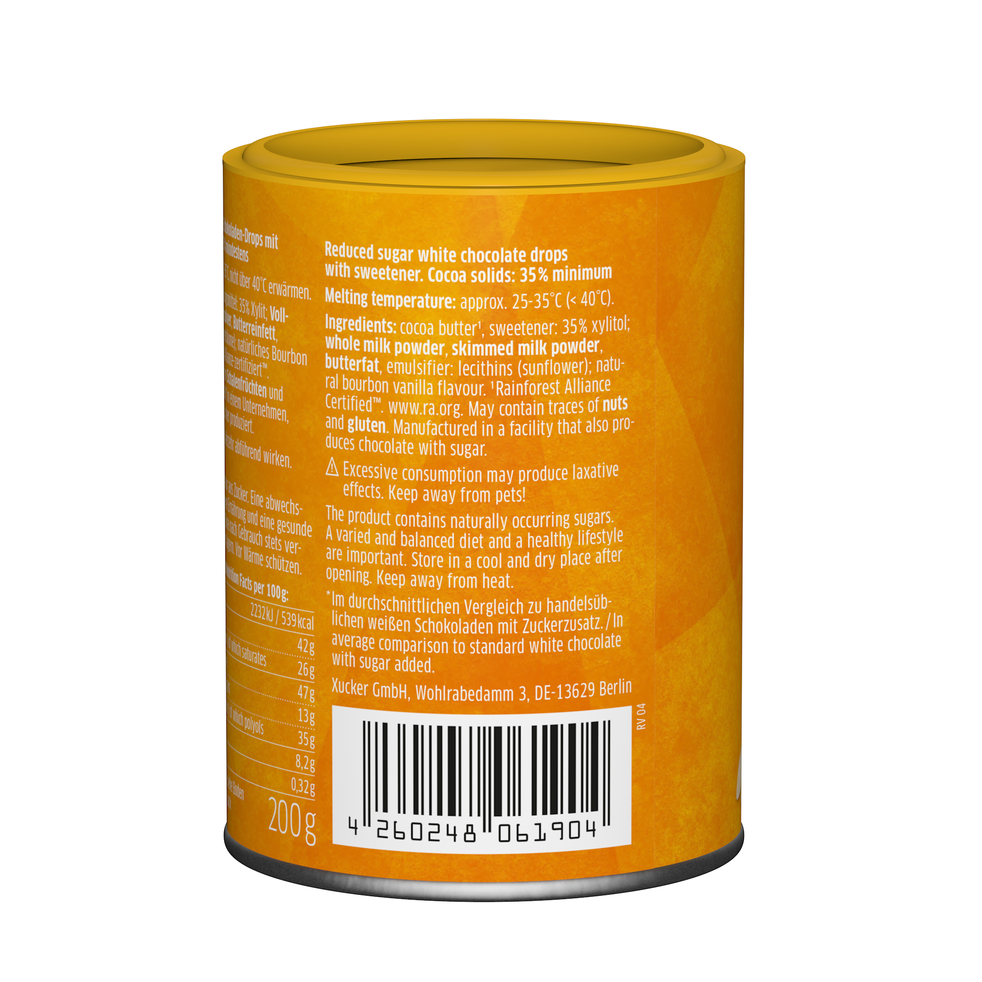 Xucker Schoko Drops weiße Schokolade 200g