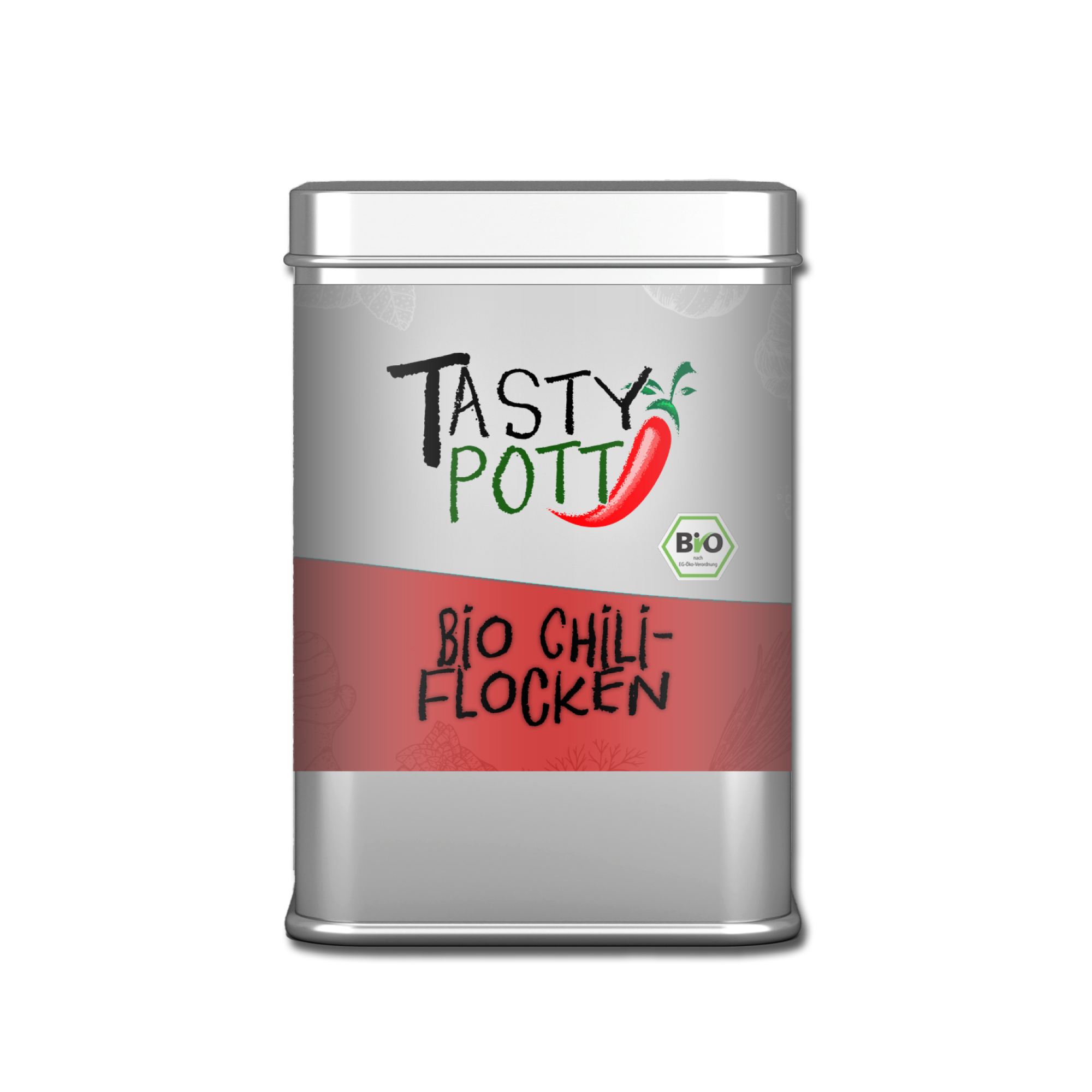 Chiliflocken scharf - Bio Chili Flocken - 50g Tasty Pott