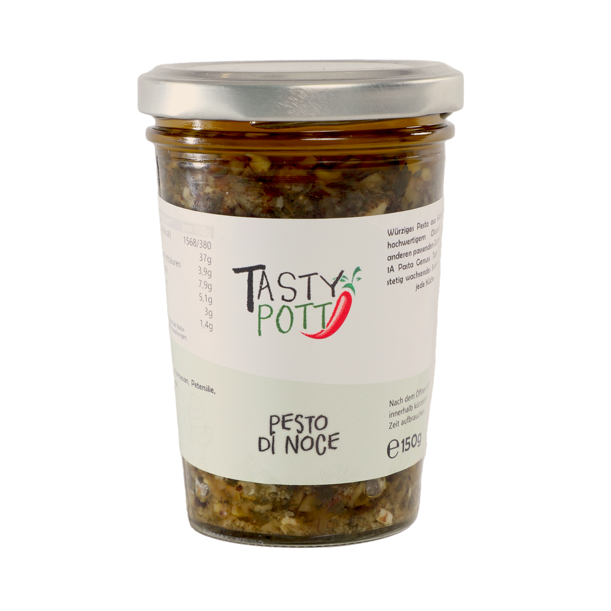 Walnuss-Pesto - Pesto di Noce mit Walnuss & Parmesan | 150g Glas Tasty Pott