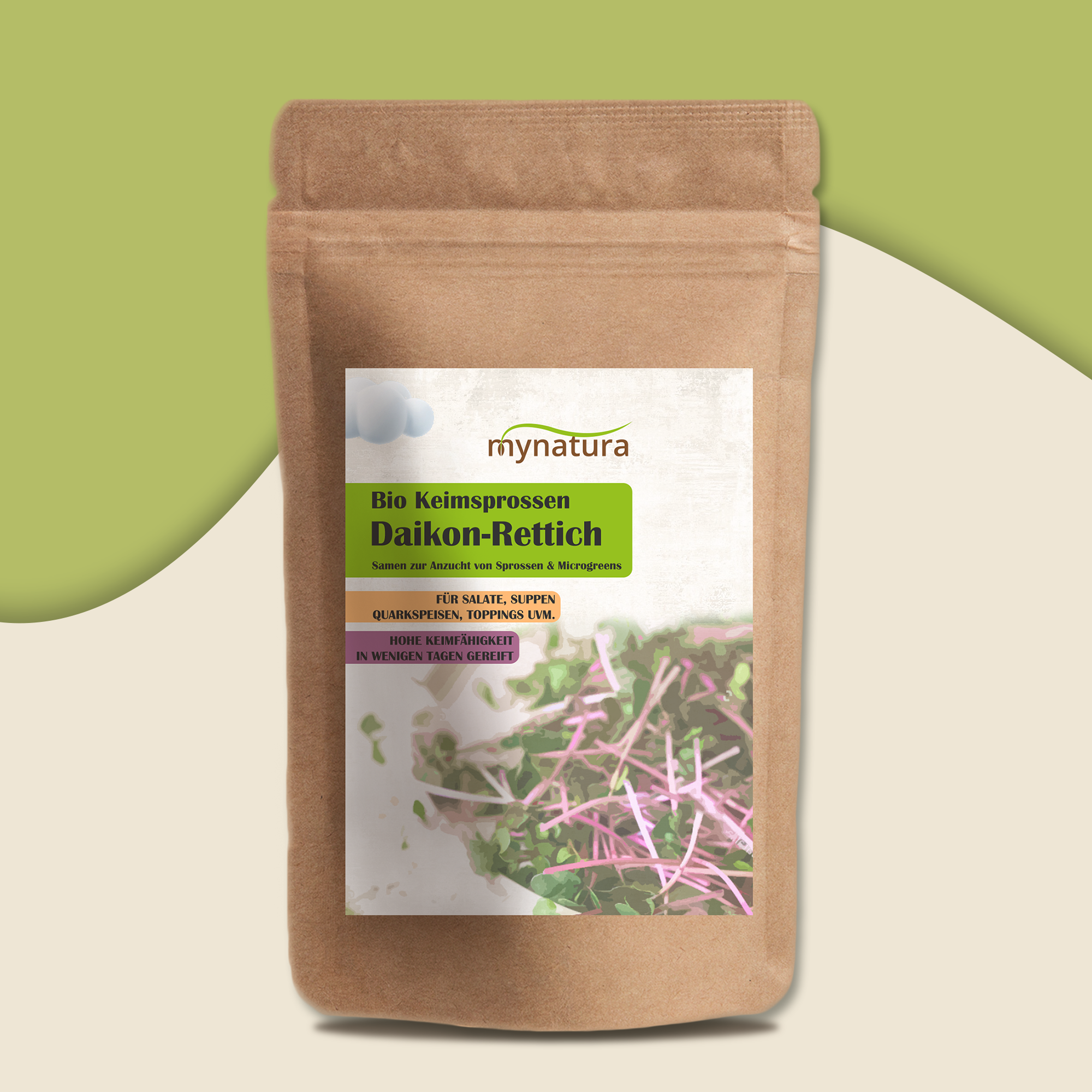 Mynatura Bio Daikon-Rettich Keimsprossen Gemüse (500g) Mynatura Bio Daikon-Rettich Keimsprossen Gemüse (500g)