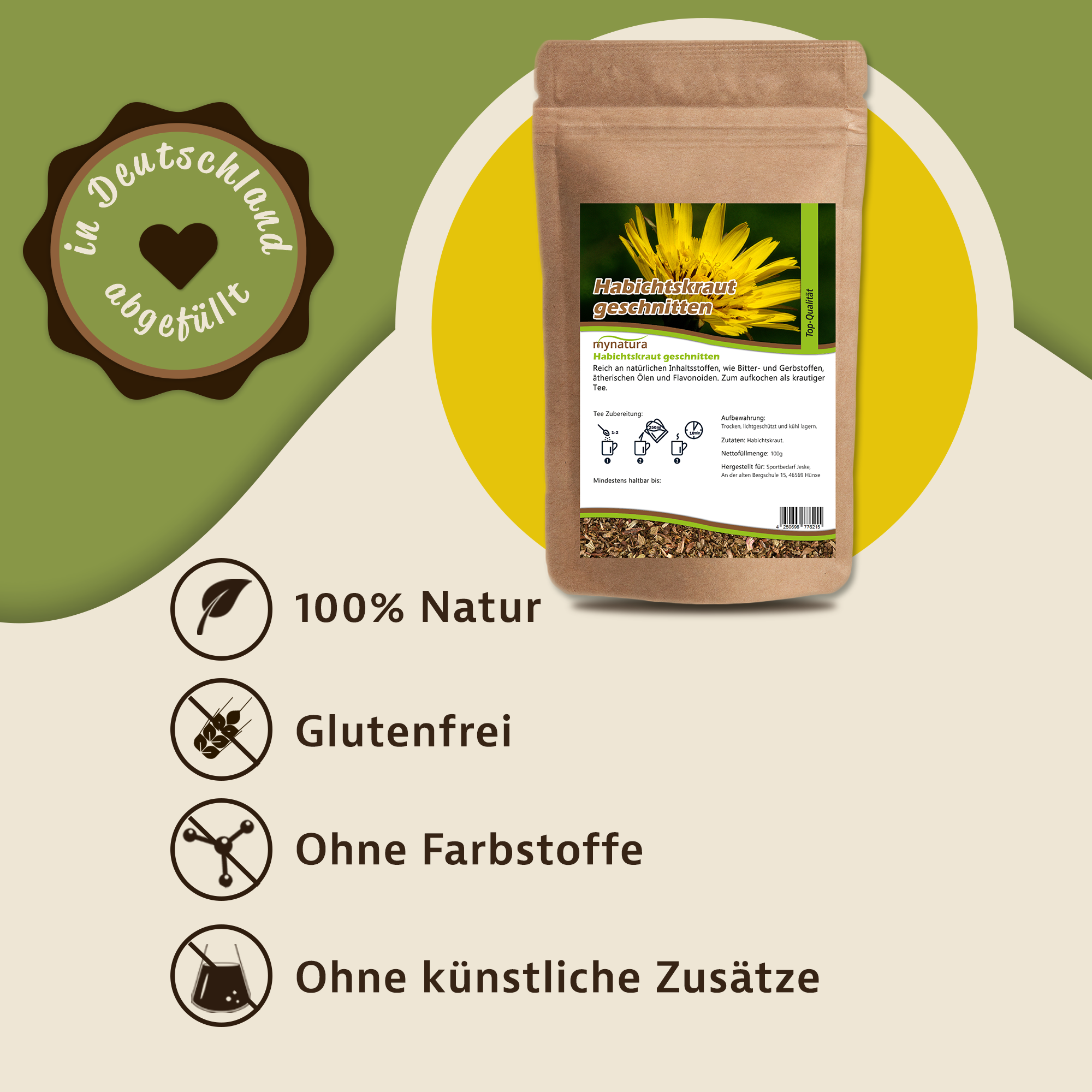 Getrocknetes Habichtskraut geschnitten – naturrein, vielseitig & aromatisch | Mynatura 250g