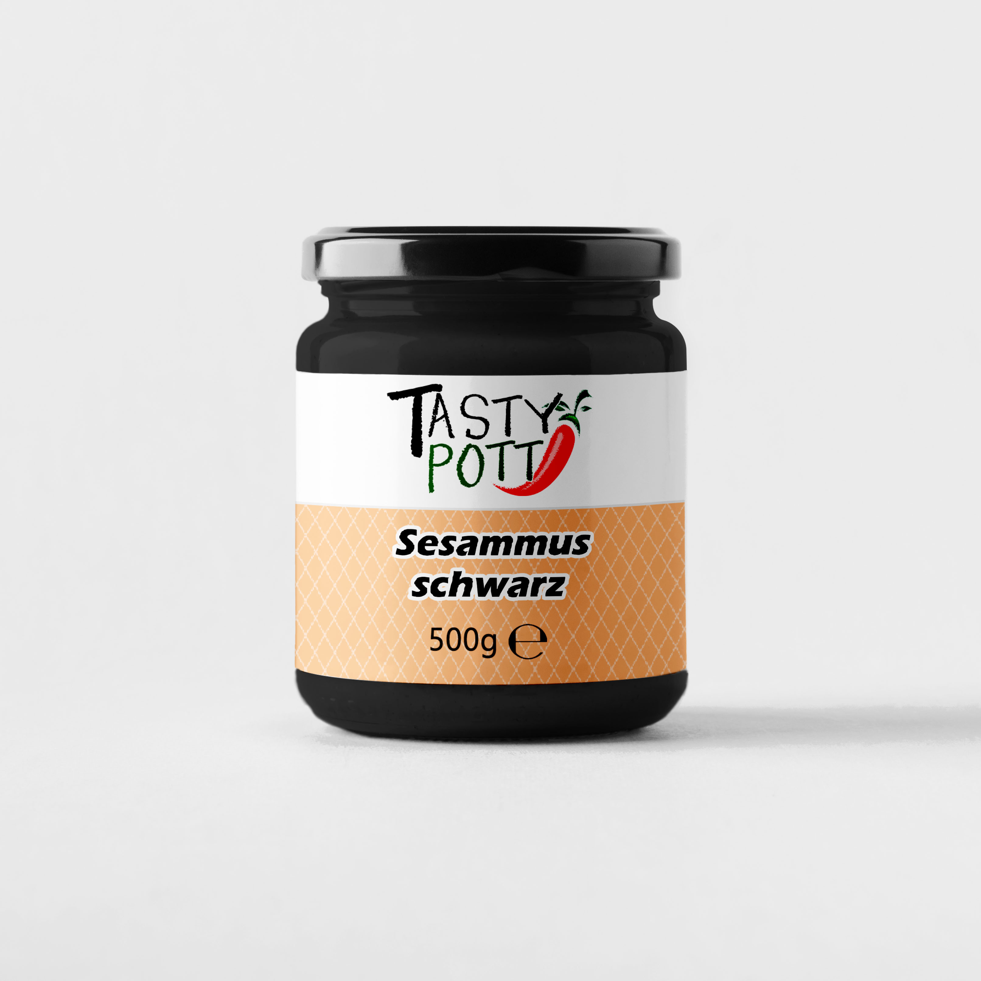 Sesammus schwarz - schwarzes Sesammus Tahin | 500 g Glas Tasty Pott  